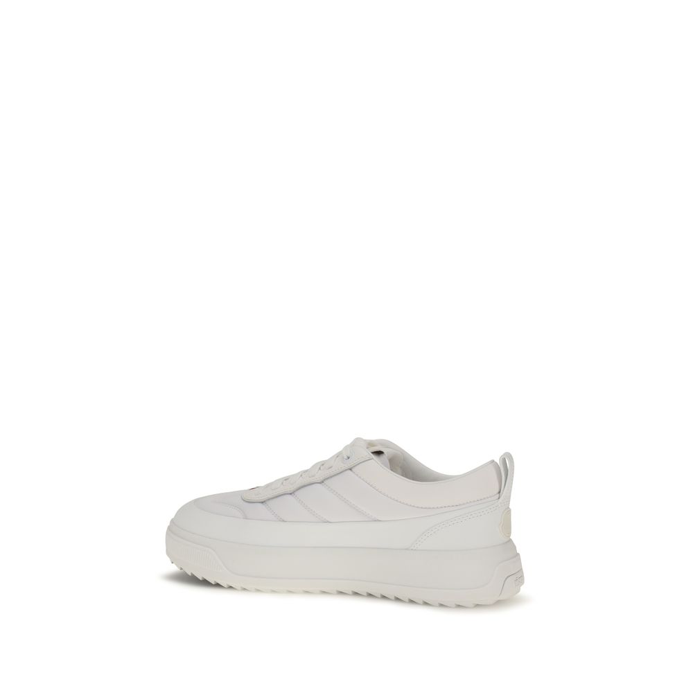 Moncler White Calf Leather Bos Taurus Athletic Sneakers - Image 3