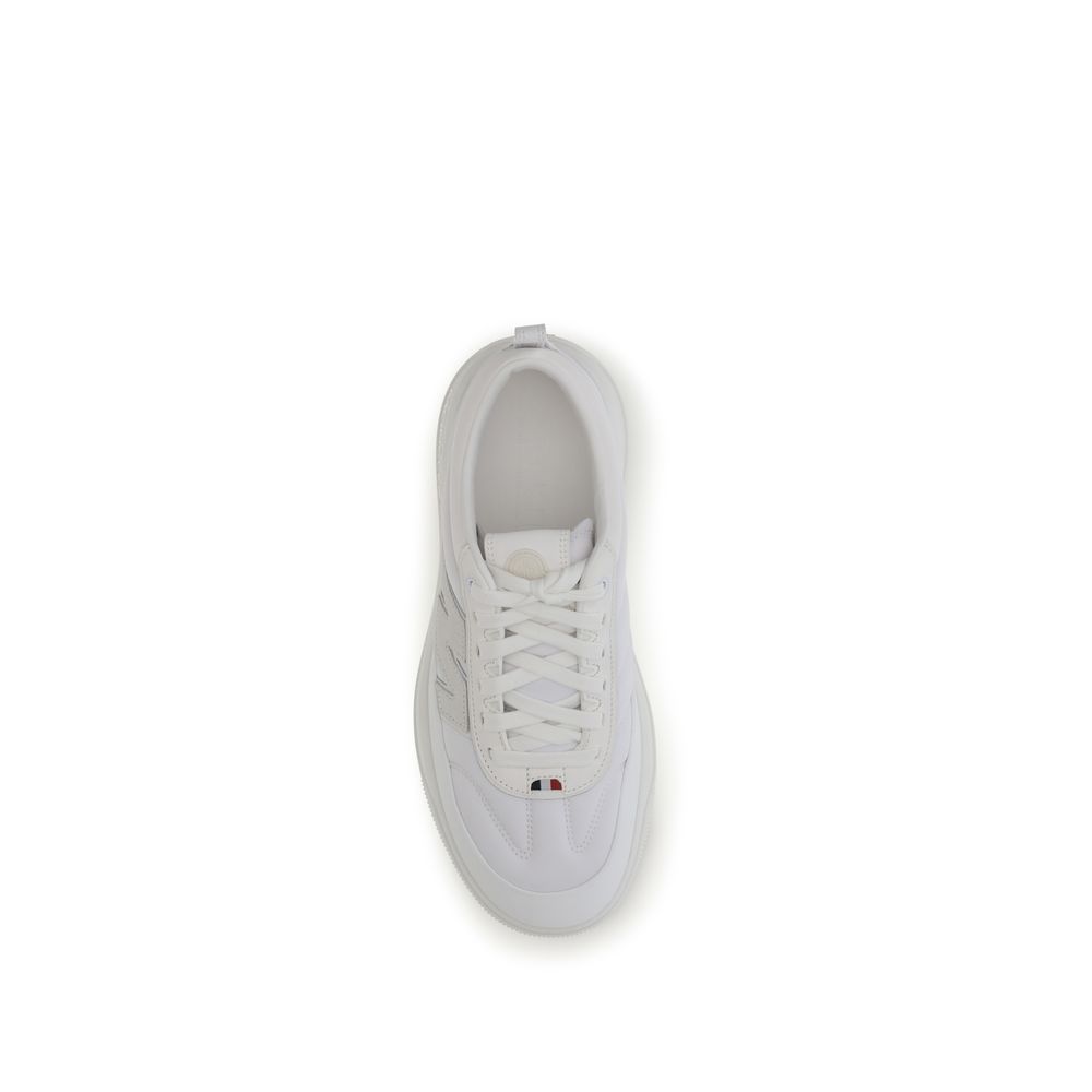 Moncler White Calf Leather Bos Taurus Athletic Sneakers - Image 4