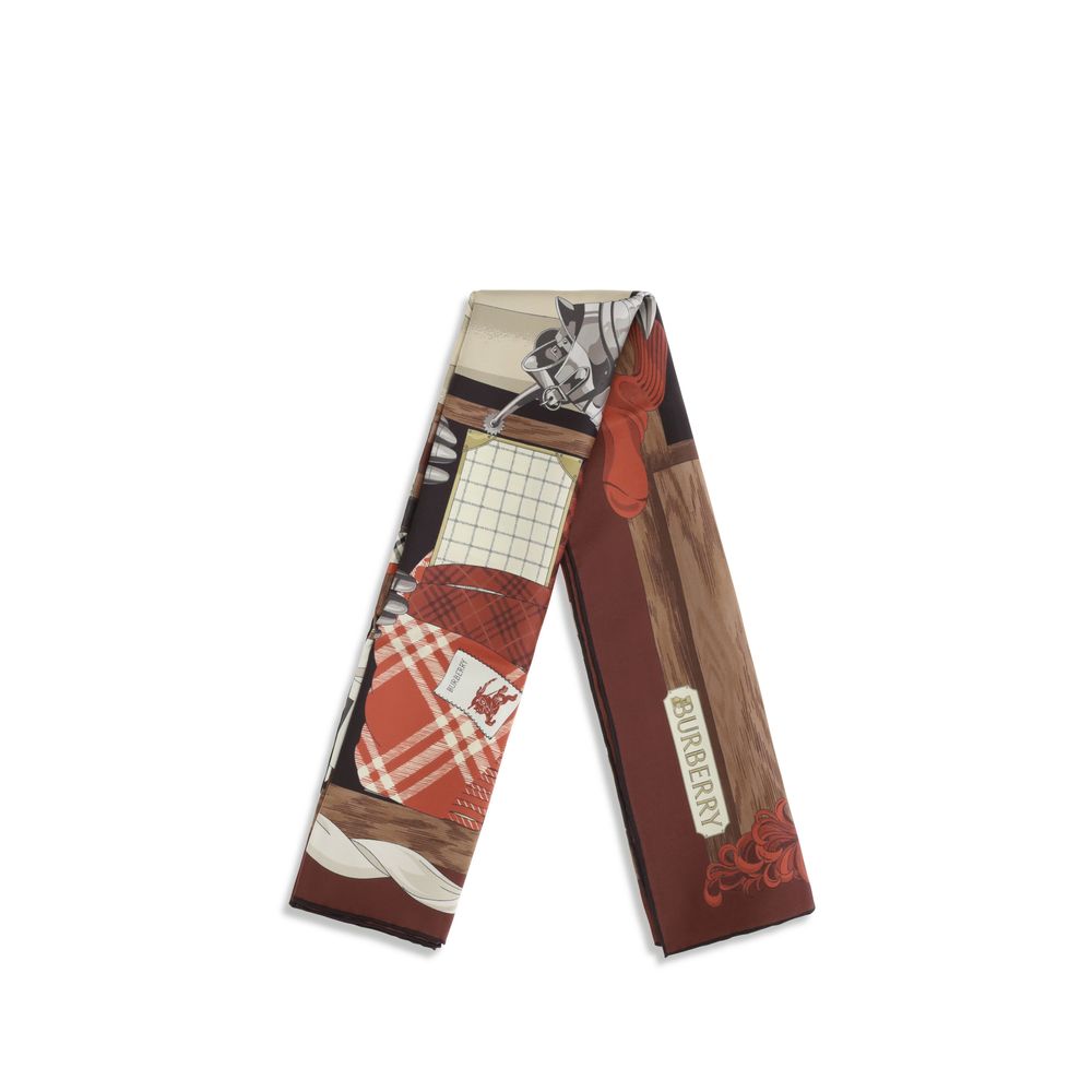 Burberry Brown Silk Scarf - Image 2