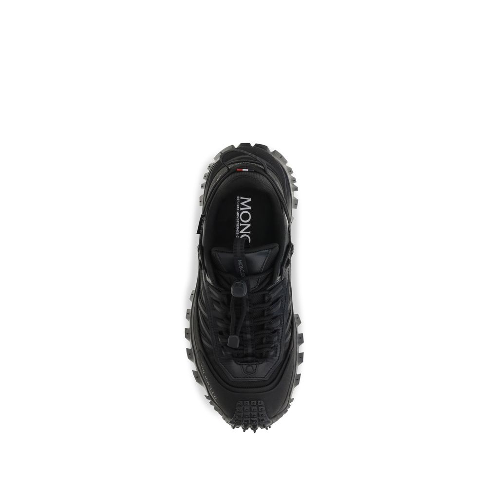 Moncler Black Calf Leather Bos Taurus Athletic Sneakers - Image 4