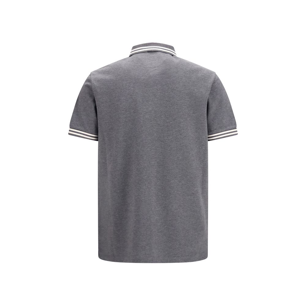 Moncler Gray Cotton Polo Shirt - Image 2
