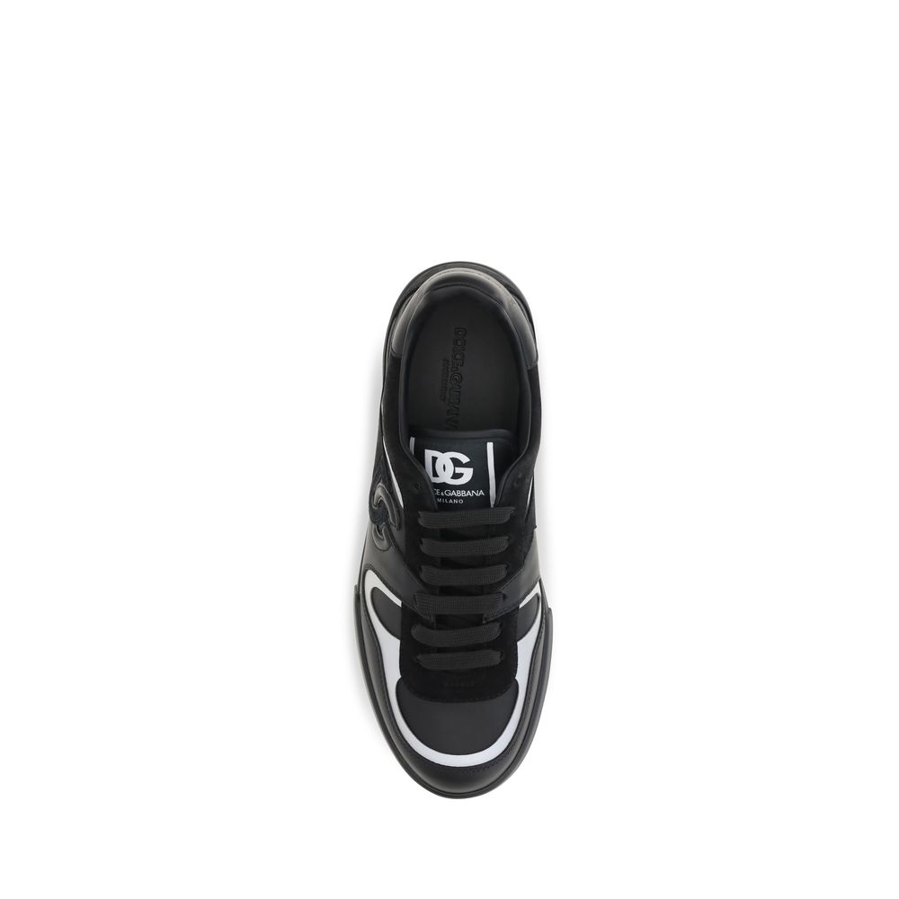 Dolce & Gabbana Black Calf Leather Bos Taurus Sneakers - Image 4