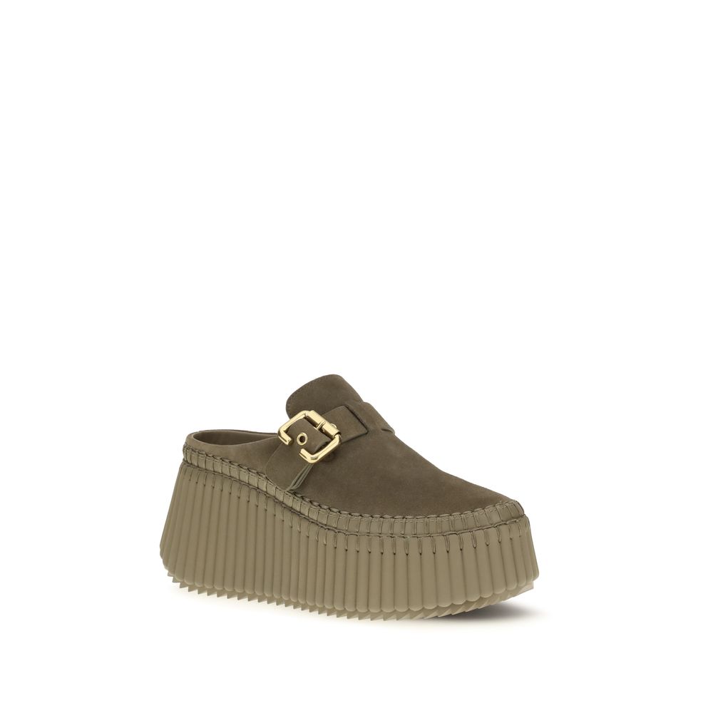 ChloƩ Bicolor Calf Leather Bos Taurus Mules - Image 2