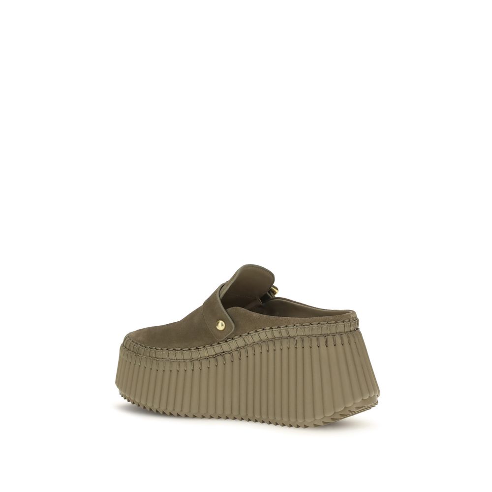 ChloƩ Bicolor Calf Leather Bos Taurus Mules - Image 3