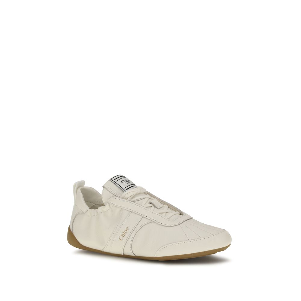 ChloƩ Beige Fabric Athletic Sneakers - Image 2
