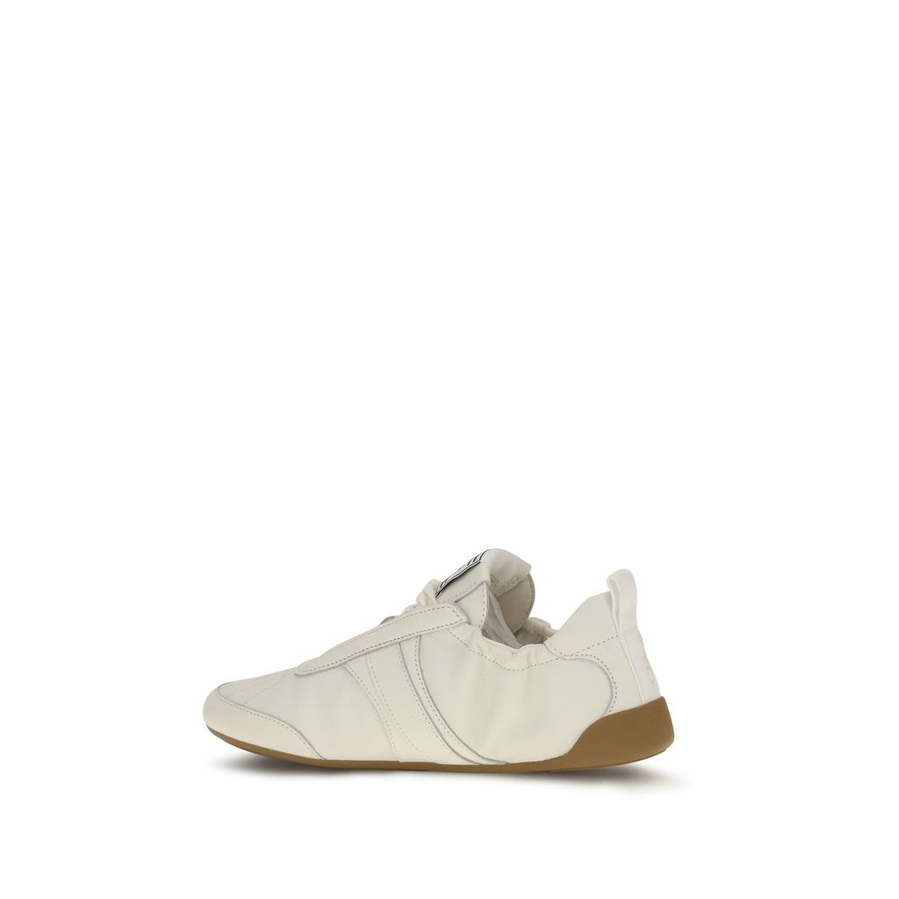 ChloƩ Beige Fabric Athletic Sneakers - Image 3
