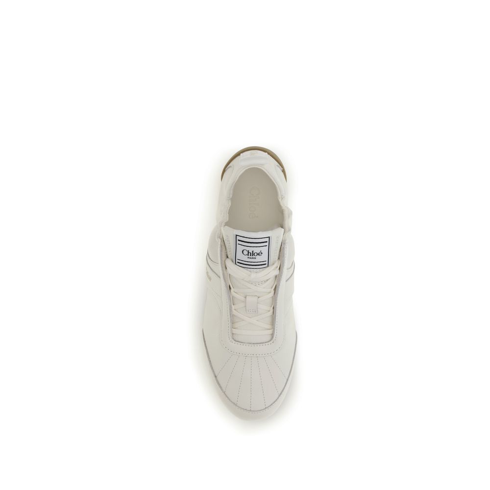 ChloƩ Beige Fabric Athletic Sneakers - Image 4