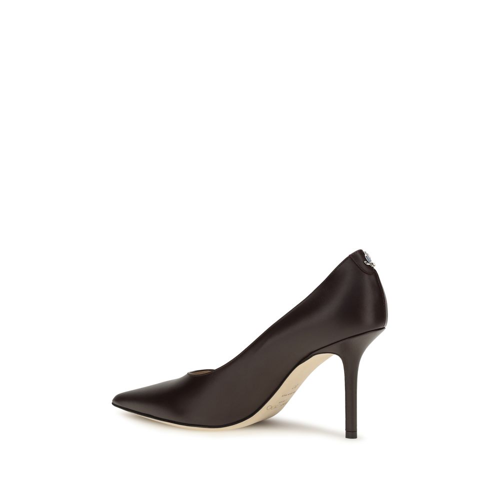 Jimmy Choo Brown Calf Leather Bos Taurus High Heel Pumps - Image 3