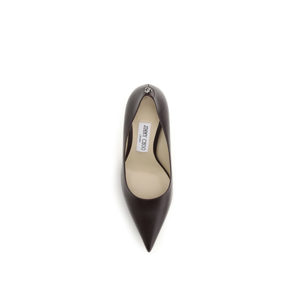 Jimmy Choo Brown Calf Leather Bos Taurus High Heel Pumps - Image 4