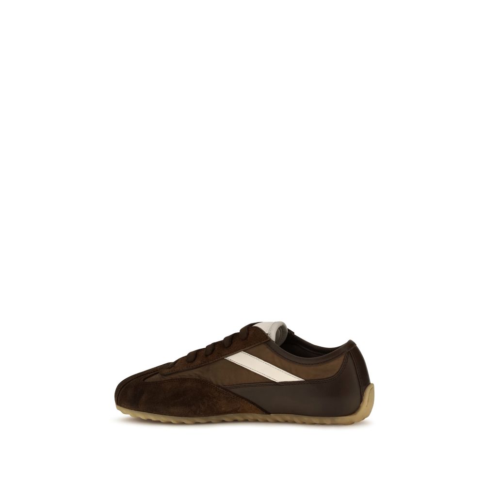 Alexander McQueen Brown Suede Leather Athletic Sneakers - Image 3