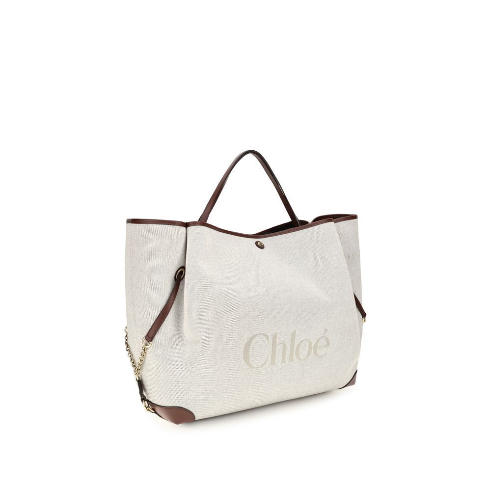 ChloƩ Beige Cotton Shoulder Bag - Image 2