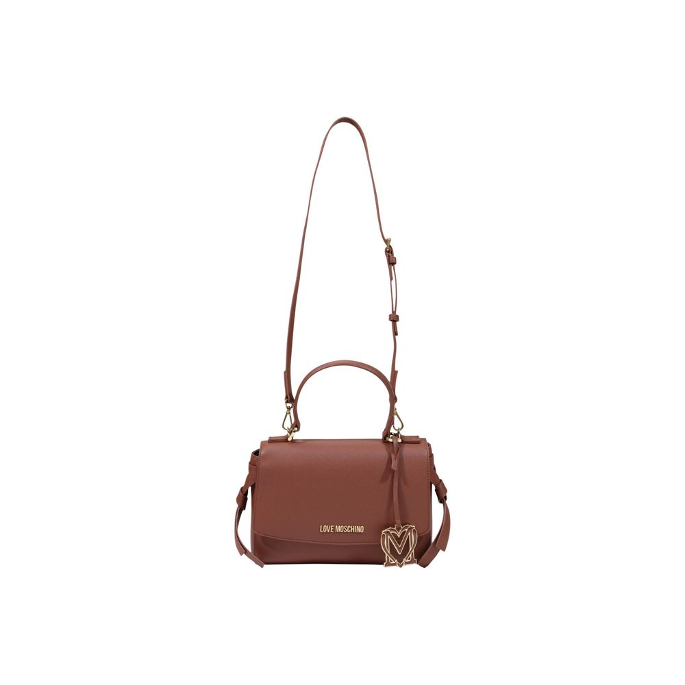 Love Moschino Brown Polyethylene Handbag - Image 4