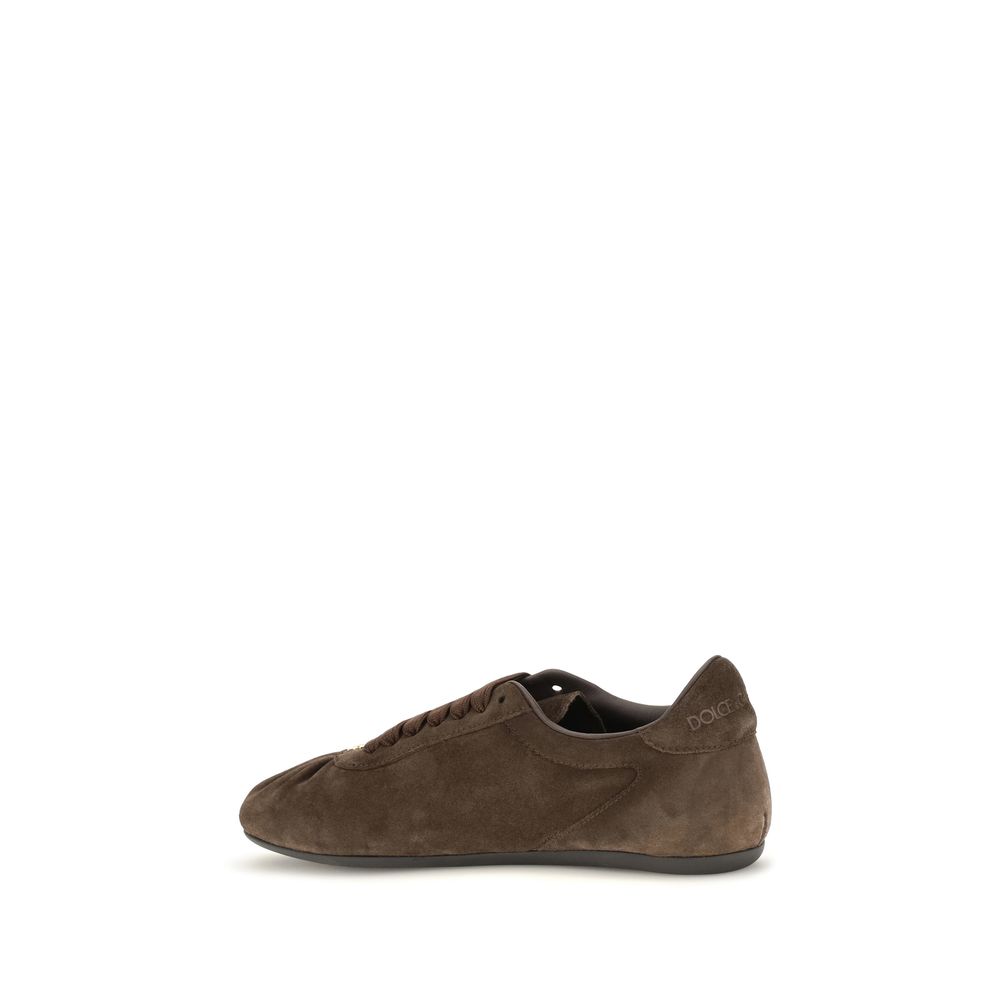 Dolce & Gabbana Brown Suede Leather Low Top Sneakers - Image 3