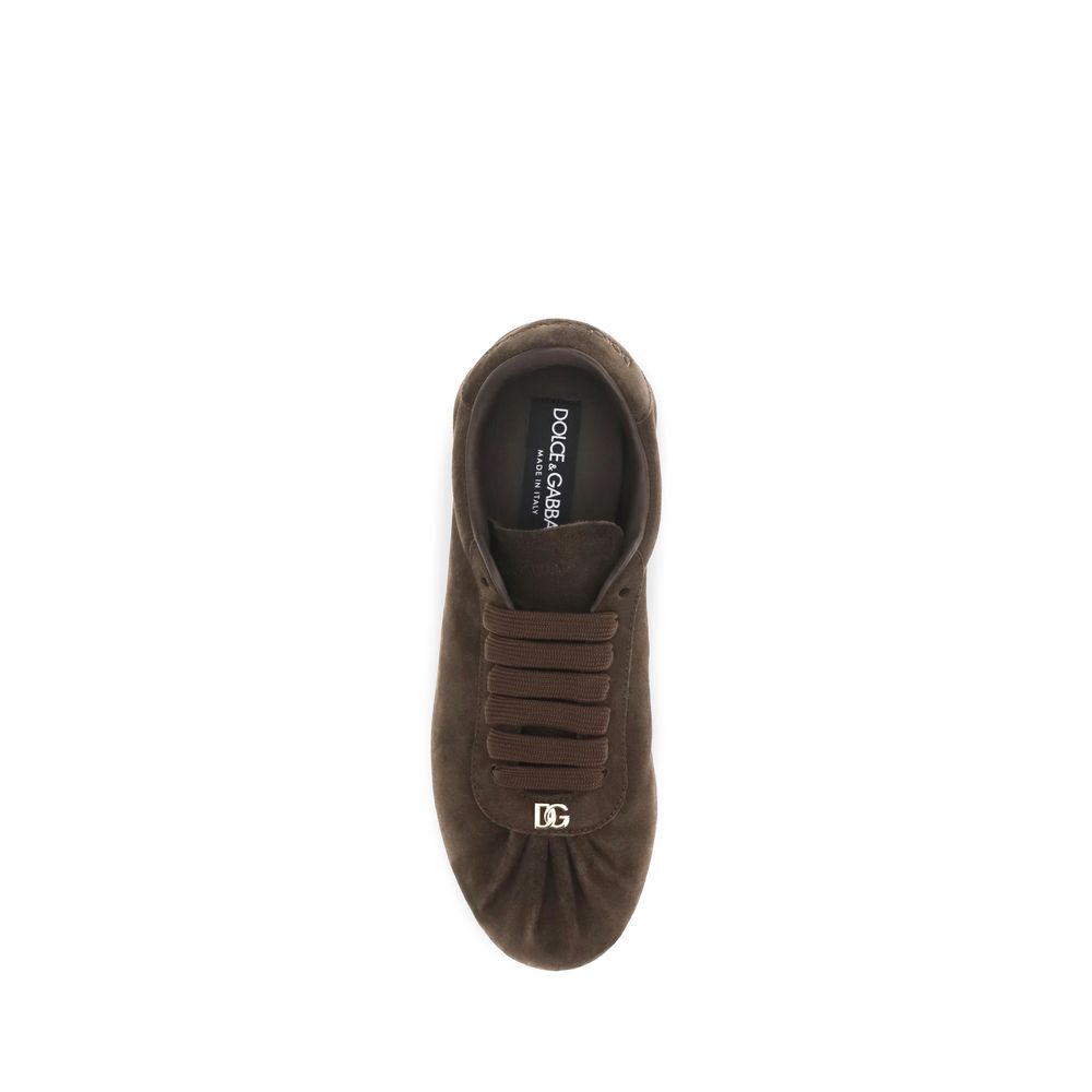 Dolce & Gabbana Brown Suede Leather Low Top Sneakers - Image 4