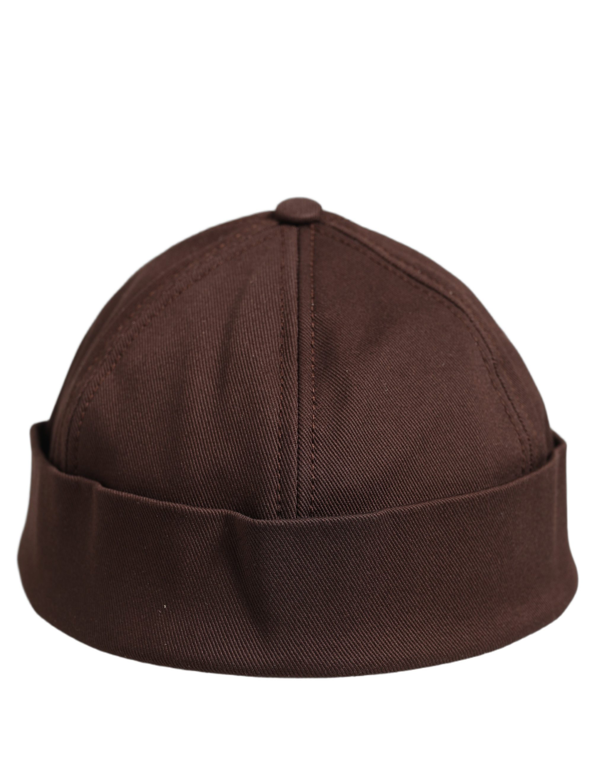 Dolce & Gabbana Men Brown Cotton Docker Capello Brimless Hat - Image 3