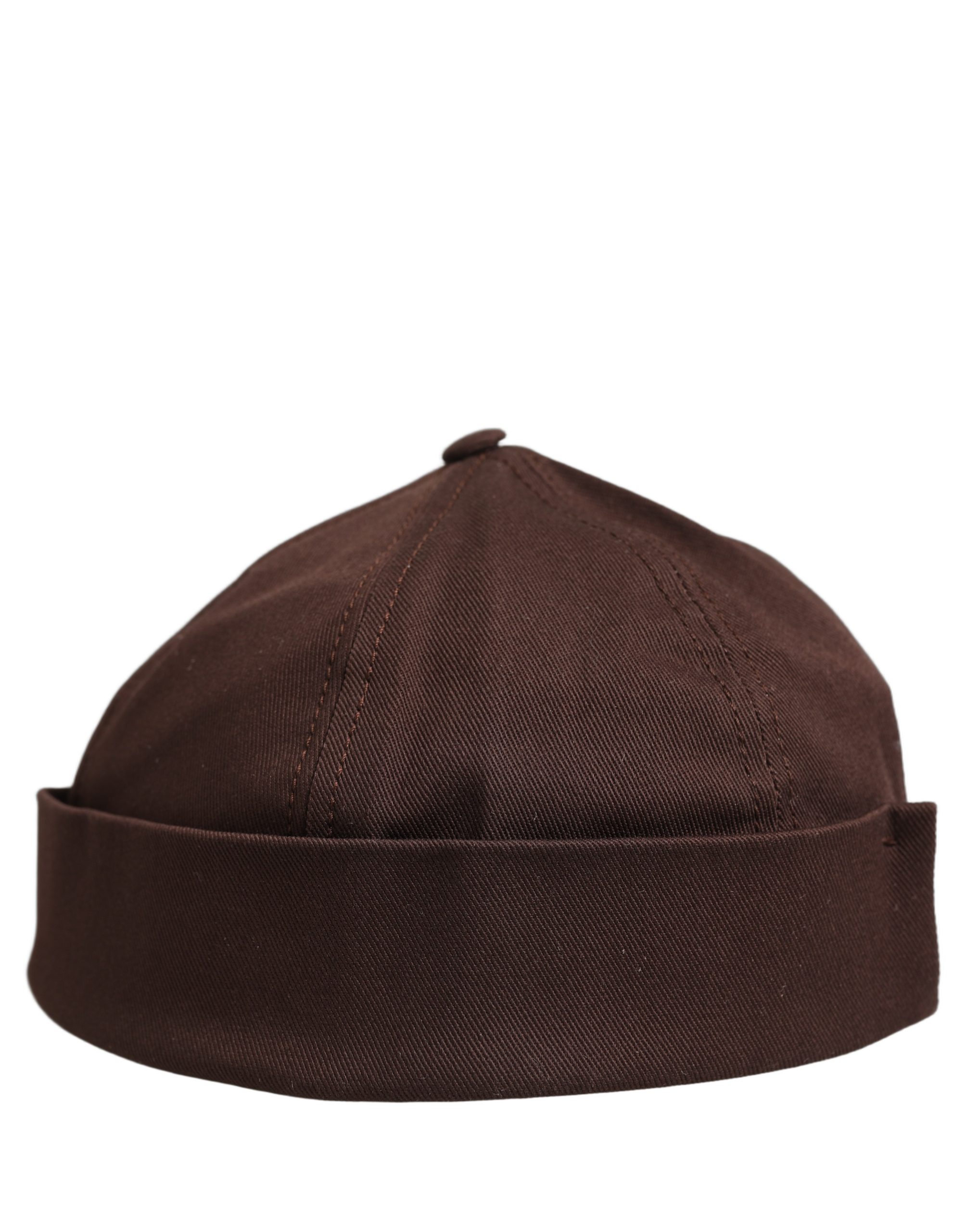 Dolce & Gabbana Men Brown Cotton Docker Capello Brimless Hat - Image 4