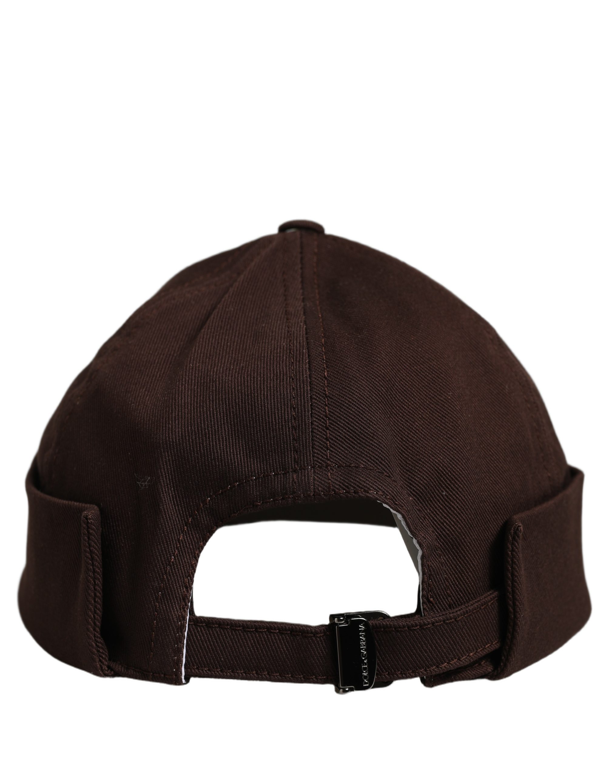 Dolce & Gabbana Men Brown Cotton Docker Capello Brimless Hat - Image 5