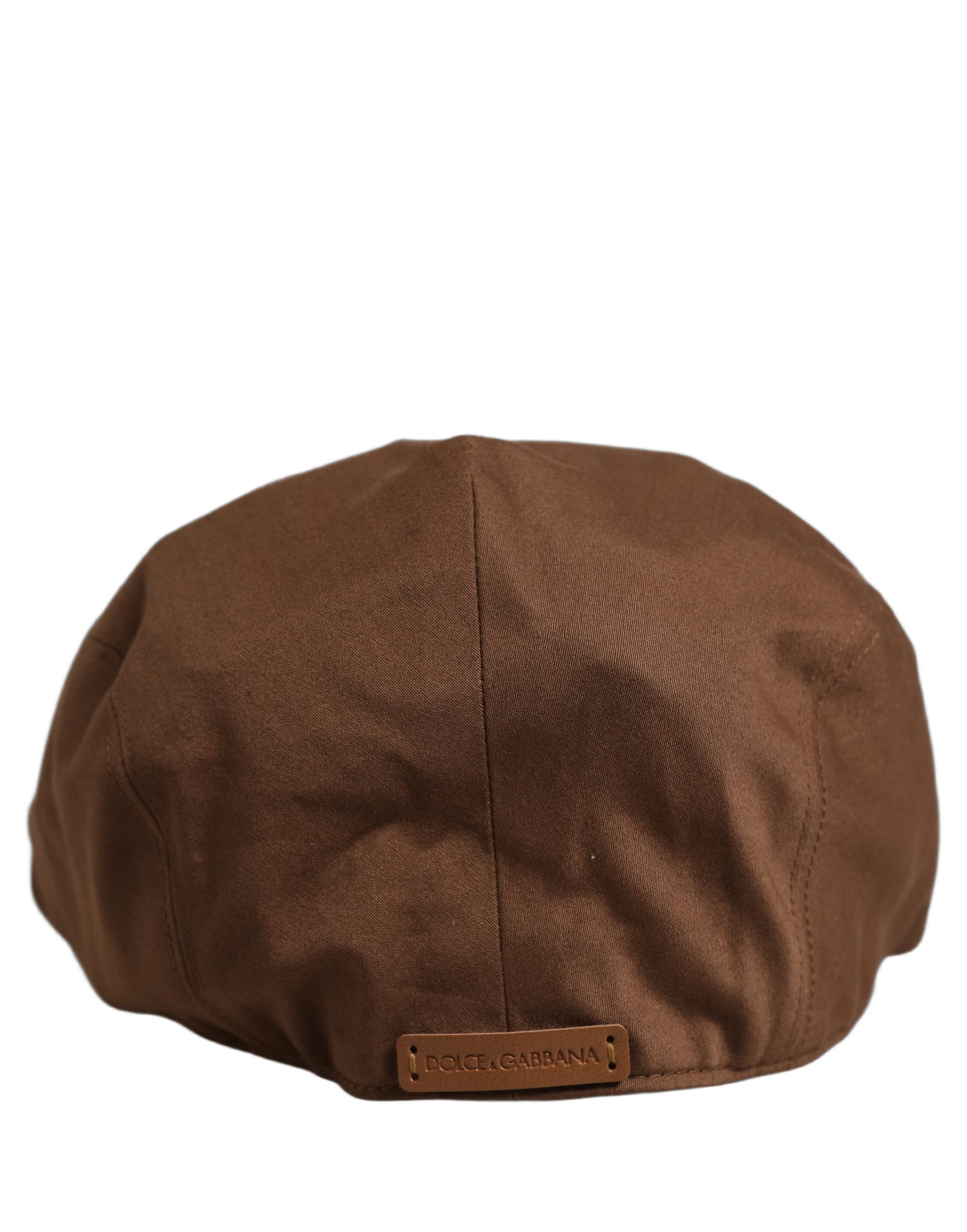Dolce & Gabbana Men Brown Cotton Newsboy Capello Cabbie Hat - Image 3