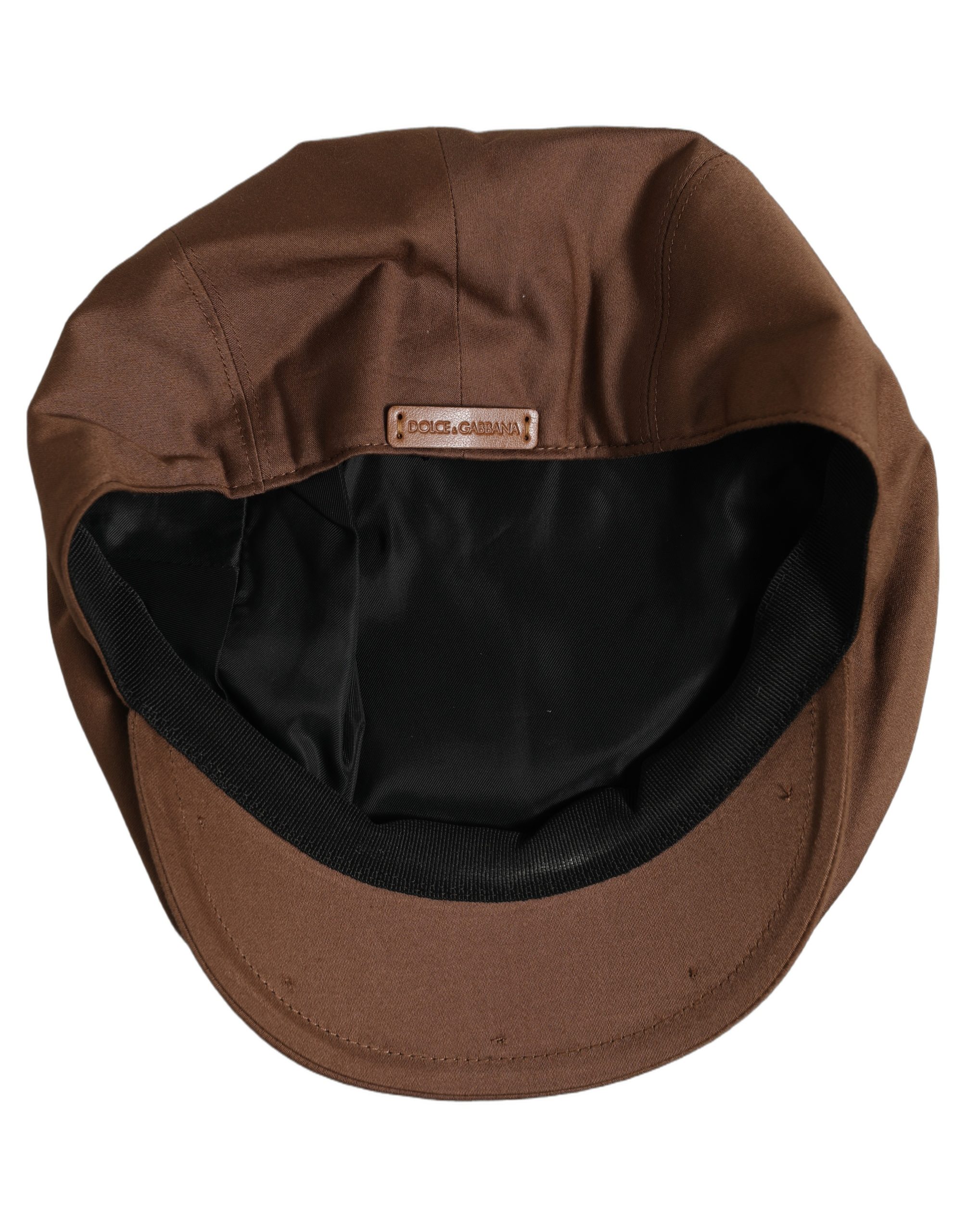 Dolce & Gabbana Men Brown Cotton Newsboy Capello Cabbie Hat - Image 6
