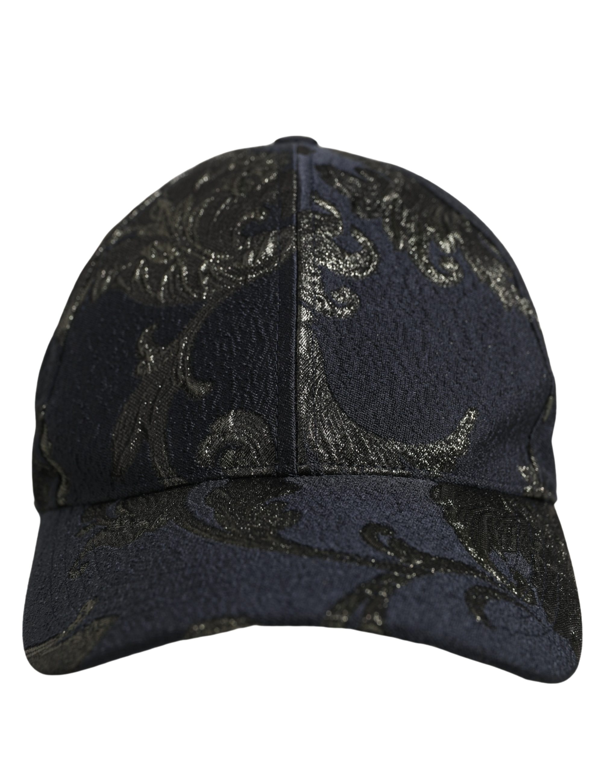 Dolce & Gabbana Men Black Floral Barocco Cotton Baseball Cap Hat - Image 2