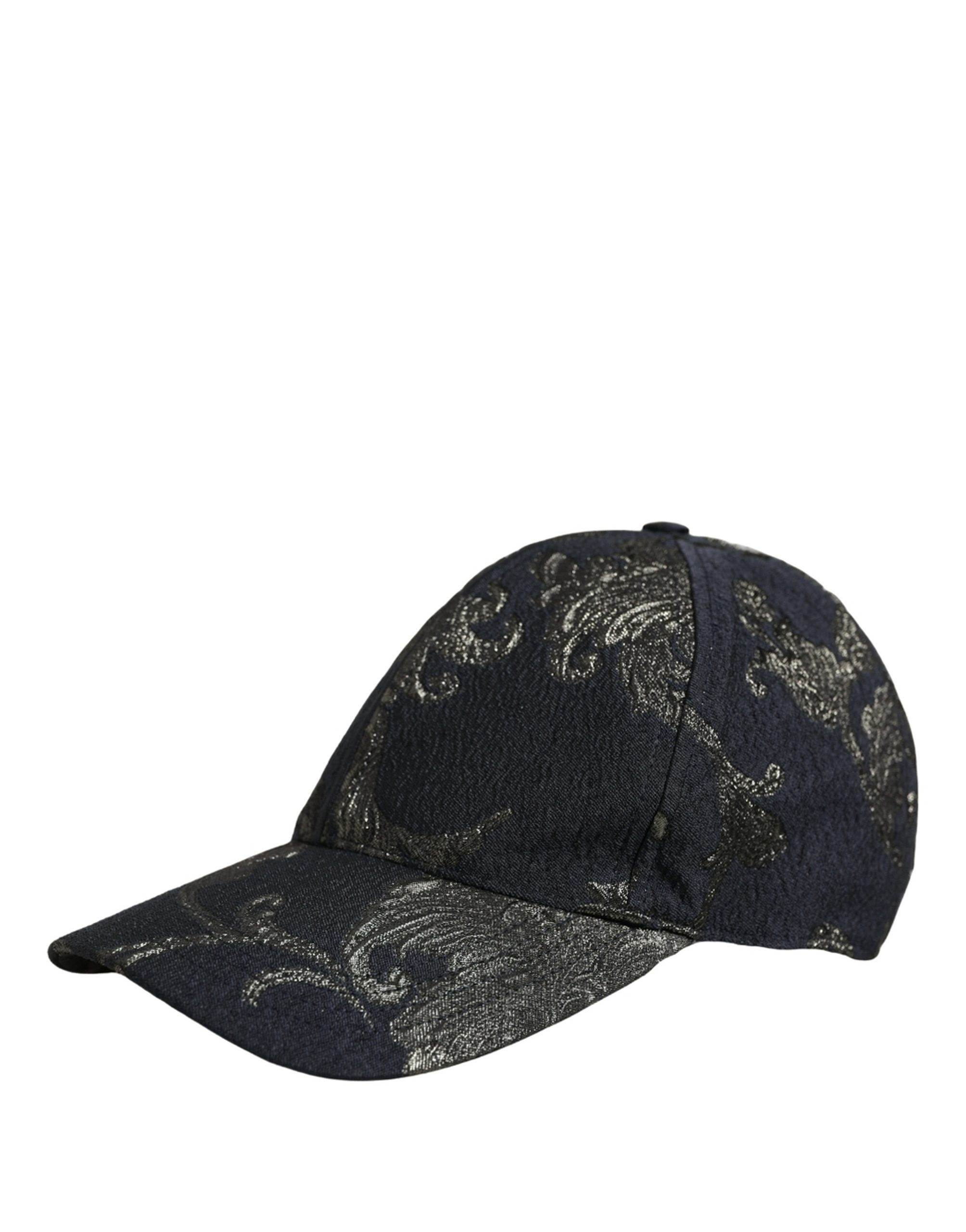 Dolce & Gabbana Men Black Floral Barocco Cotton Baseball Cap Hat - Image 3