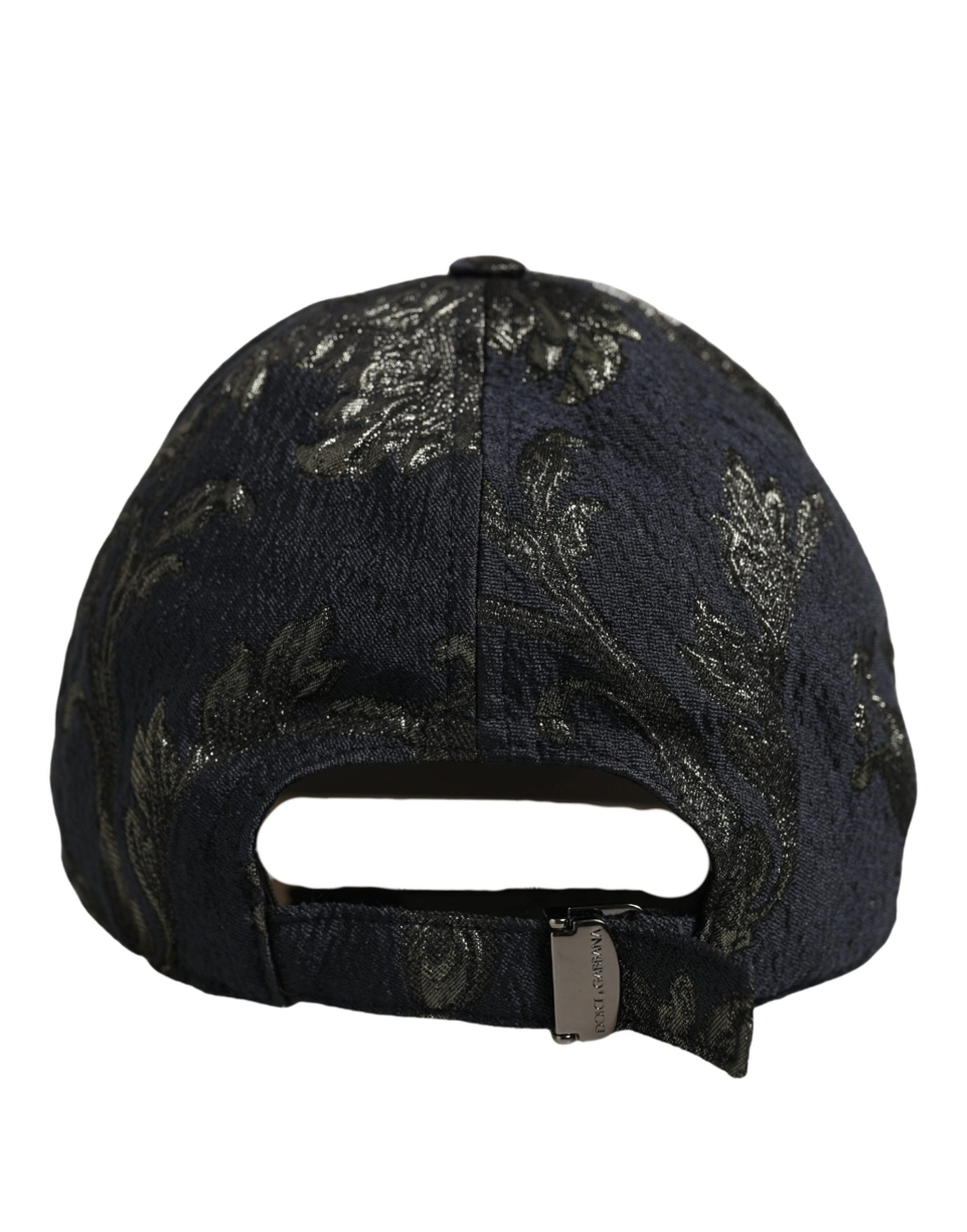 Dolce & Gabbana Men Black Floral Barocco Cotton Baseball Cap Hat - Image 6