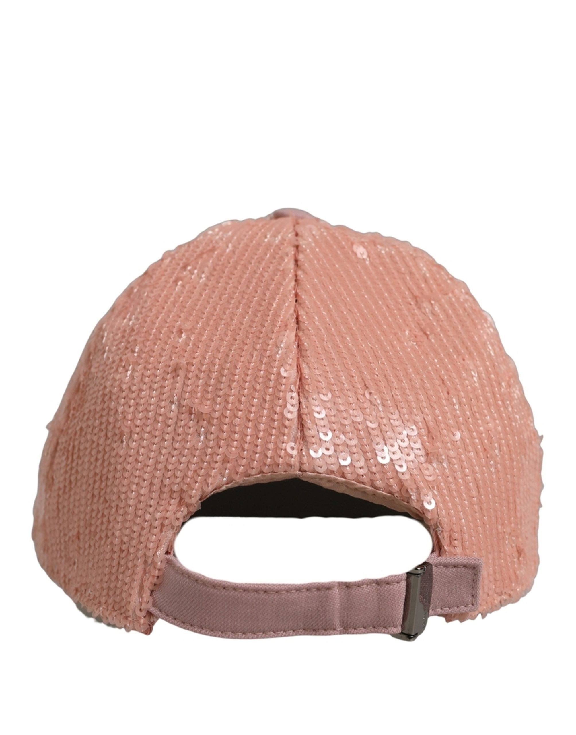 Dolce & Gabbana Men Pink Cotton Sequin Baseball Cap 6 Panels Hat - Image 2