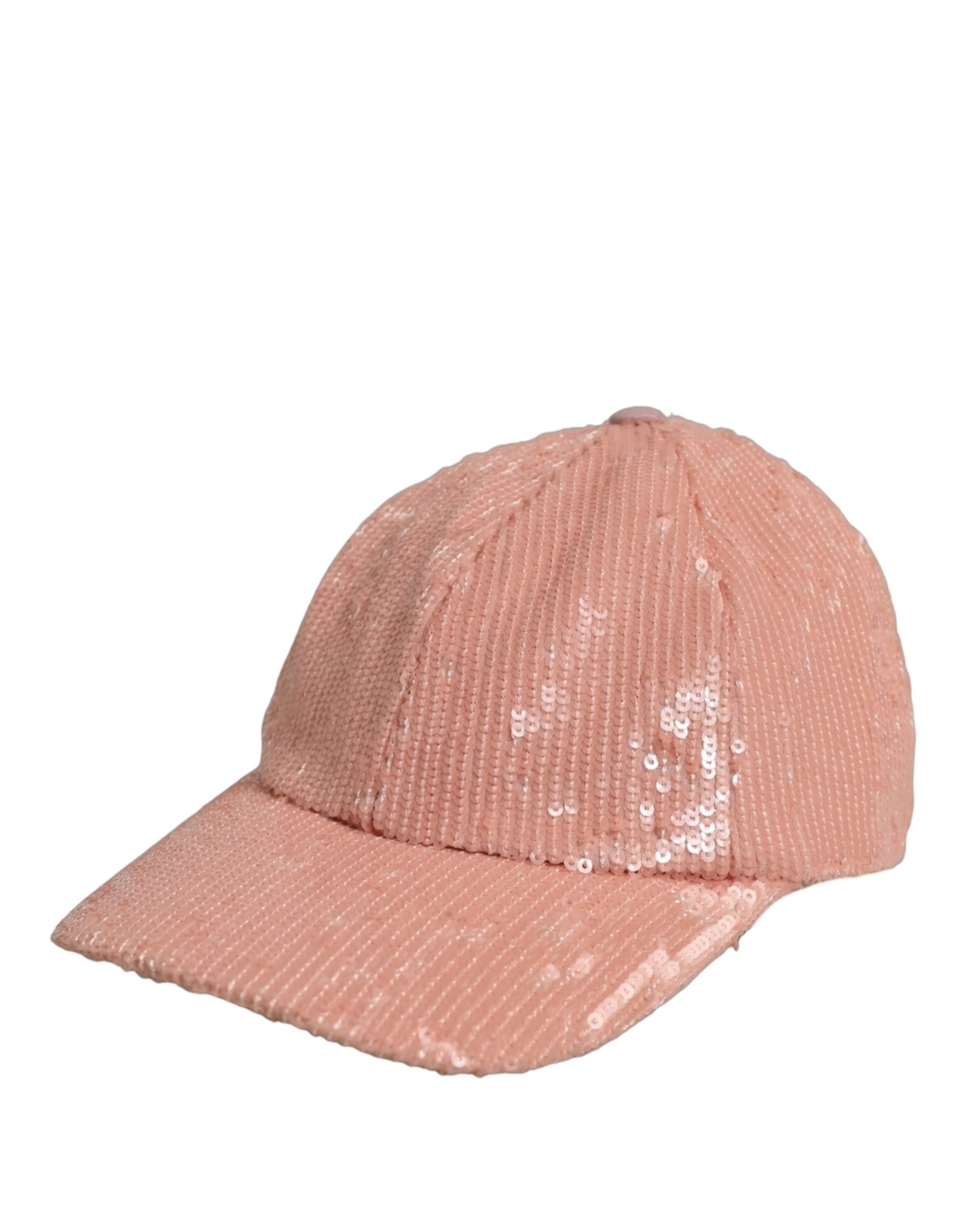 Dolce & Gabbana Men Pink Cotton Sequin Baseball Cap 6 Panels Hat - Image 5