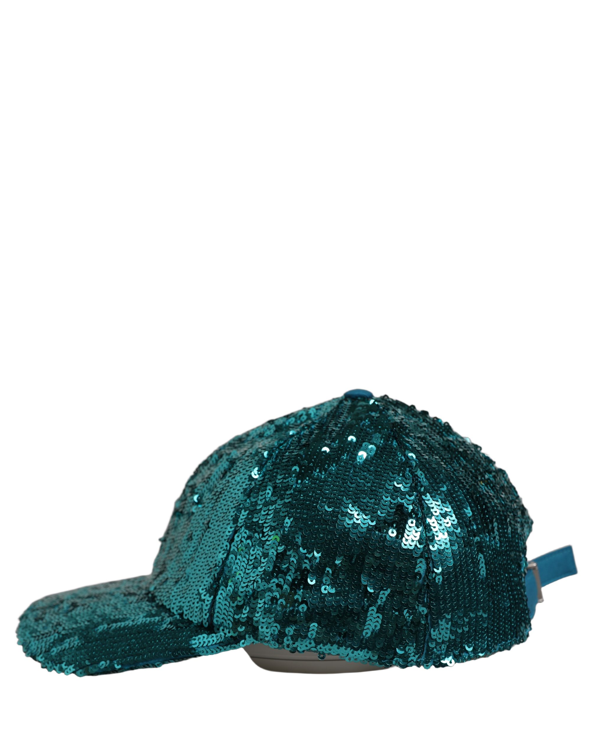 Dolce & Gabbana Men Green Cotton Sequin Baseball Cap 6 Panels Hat - Image 5