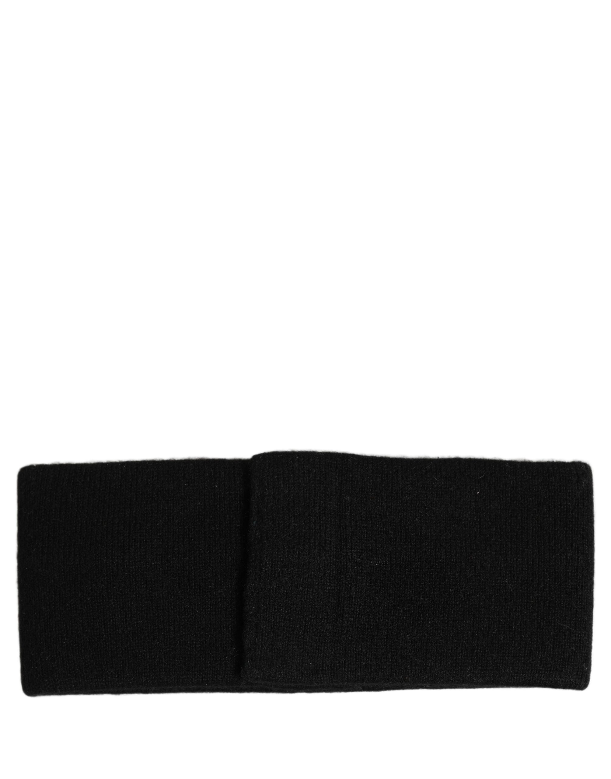 Dolce & Gabbana Men Black Cashmere Logo Plaque Head Band One Size Hat - Image 4