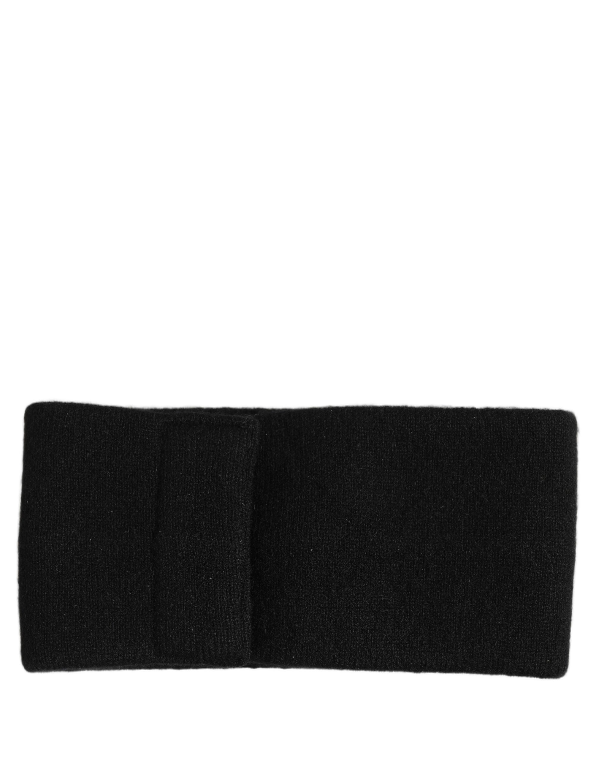 Dolce & Gabbana Men Black Cashmere Knitted Logo Head Band One Size - Image 4