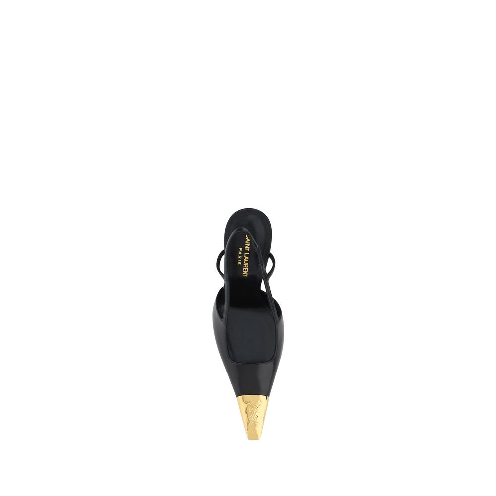 Saint Laurent Black Calf Leather Bos Taurus High Heel Pumps - Image 4