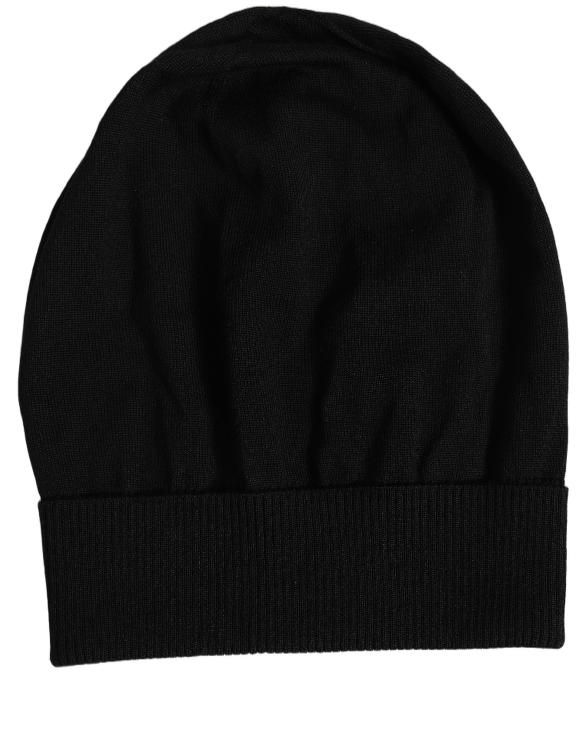 Dolce & Gabbana Men Black Wool Knitted Winter Beanie Capello One Hat - Image 2