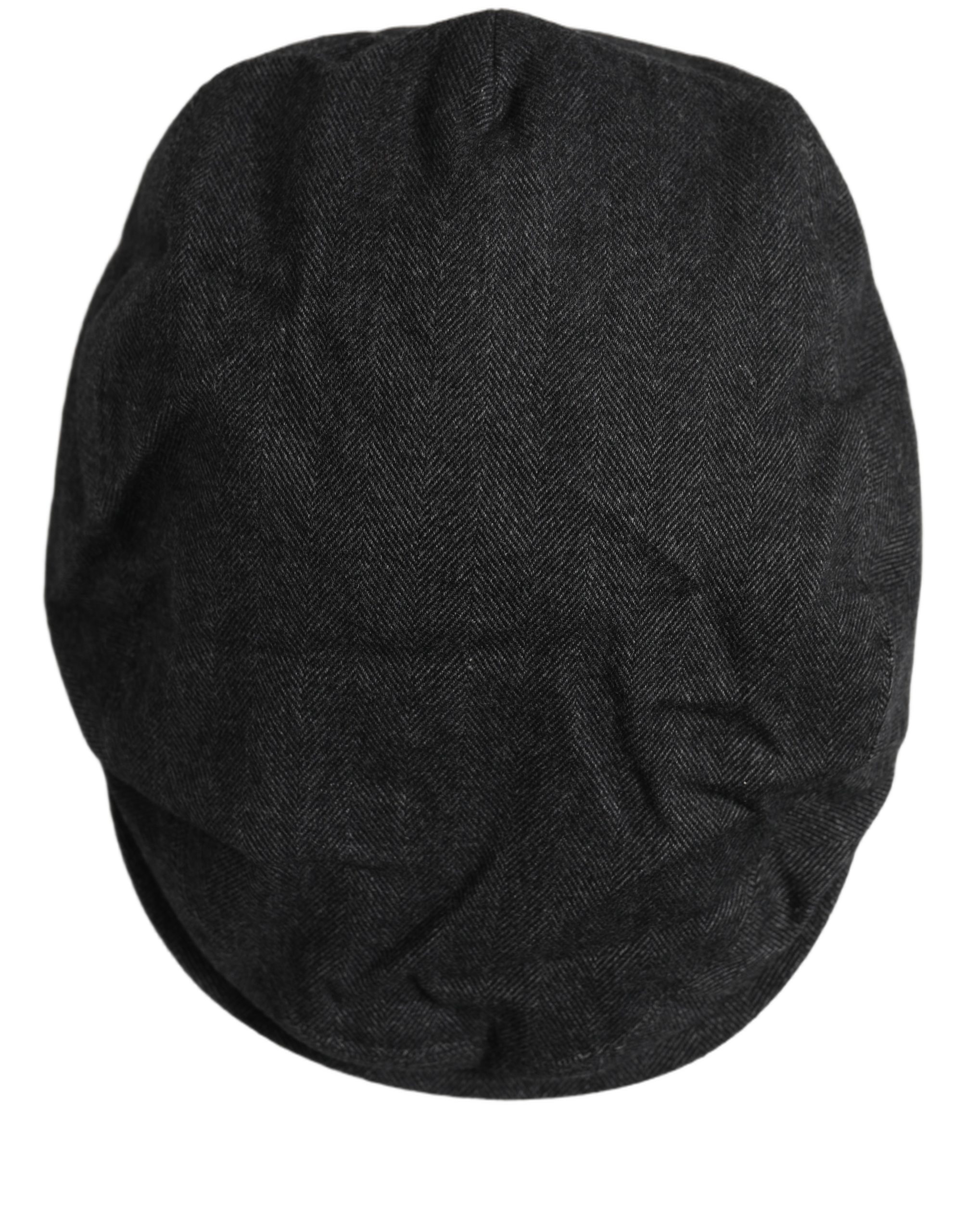 Dolce & Gabbana Men Black Cotton Flat Cloth Newsboy Cap Hat - Image 2