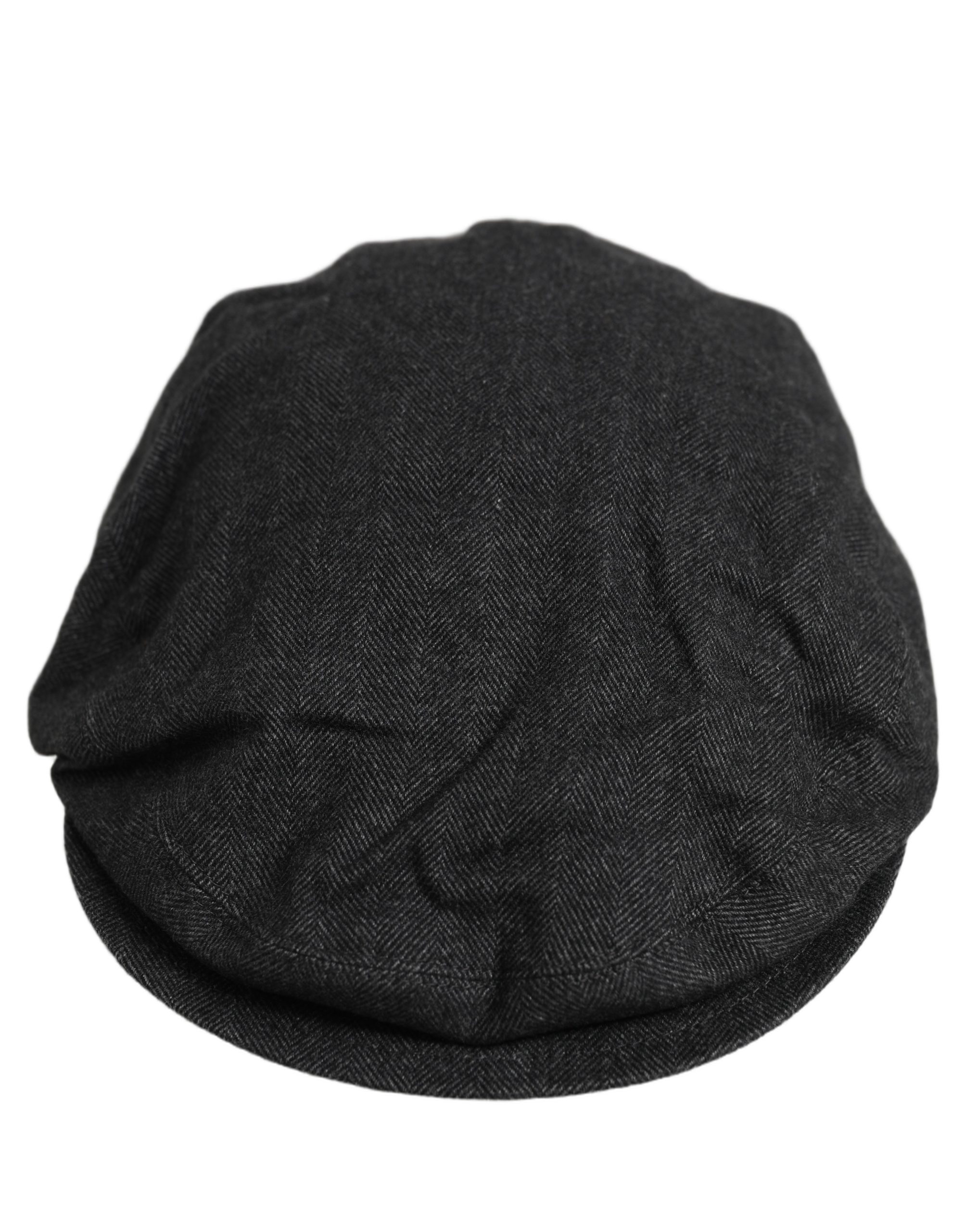 Dolce & Gabbana Men Black Cotton Flat Cloth Newsboy Cap Hat - Image 4