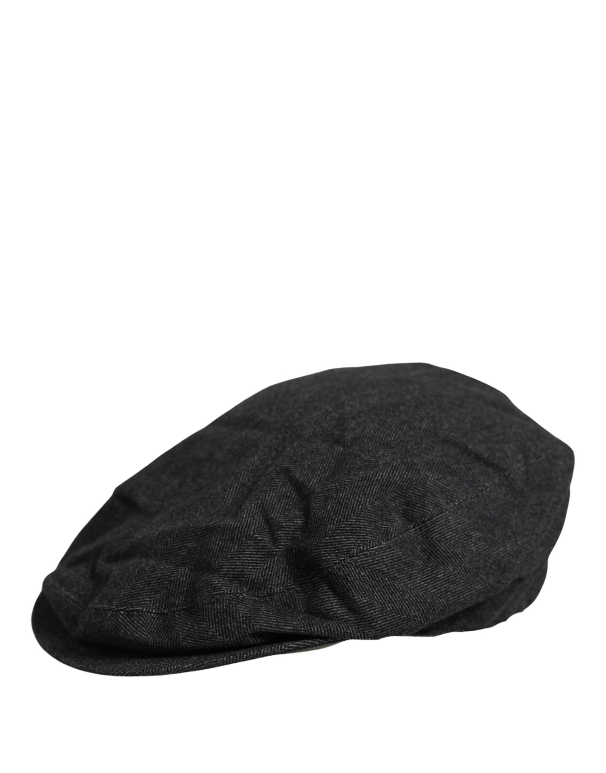 Dolce & Gabbana Men Black Cotton Flat Cloth Newsboy Cap Hat - Image 5
