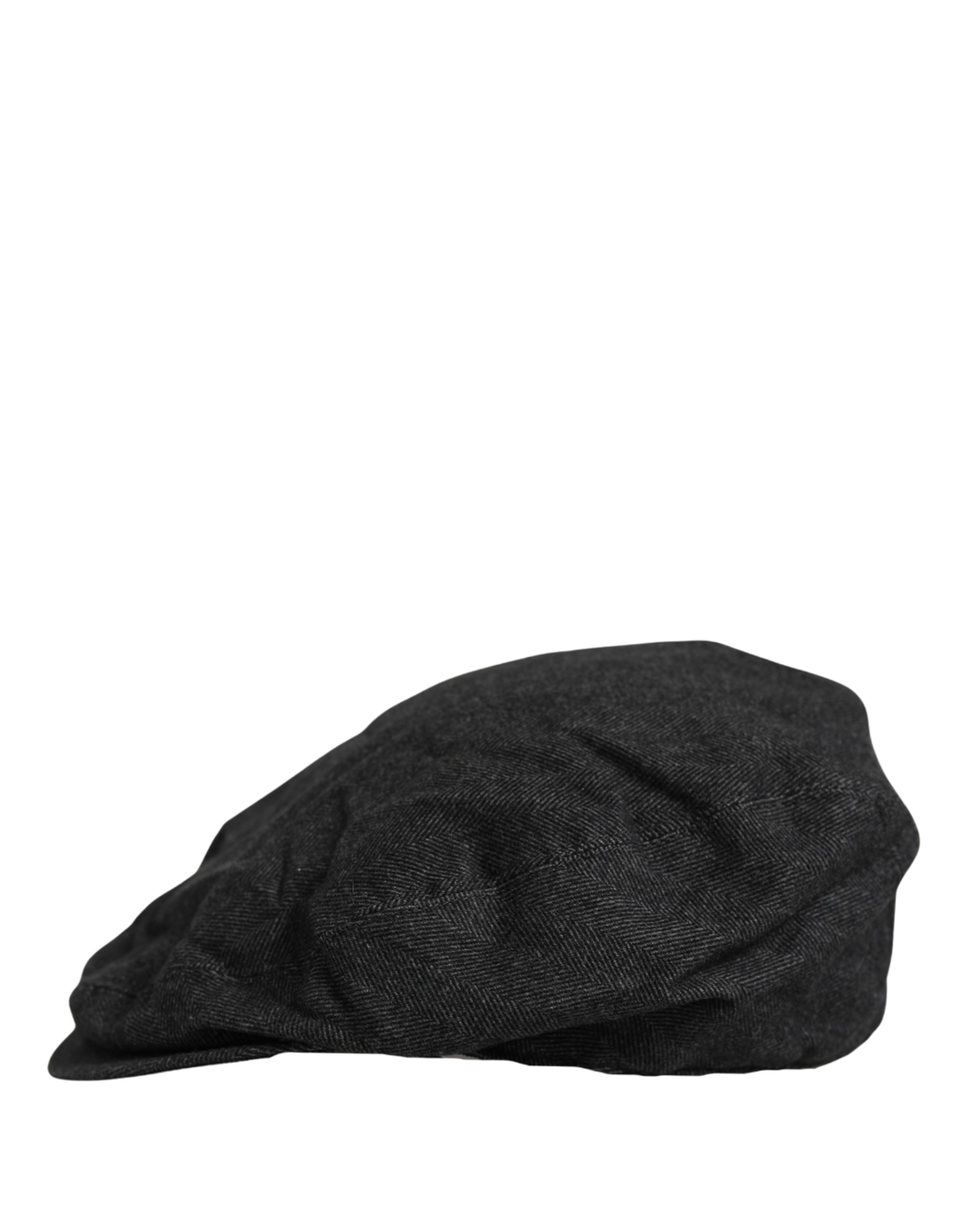 Dolce & Gabbana Men Black Cotton Flat Cloth Newsboy Cap Hat - Image 7