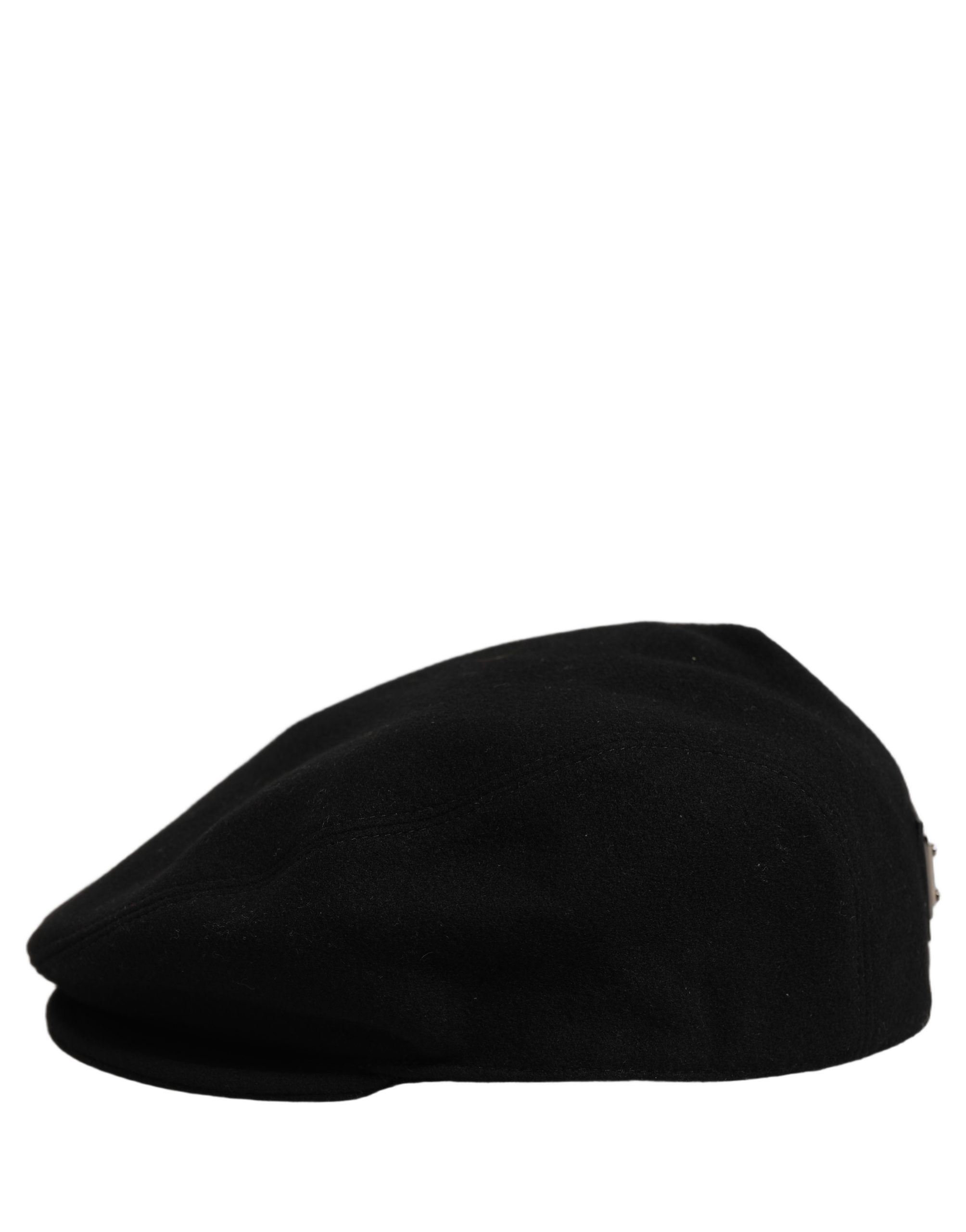 Dolce & Gabbana Men Black Wool Blend Flat Cloth Newsboy Cap Hat - Image 3