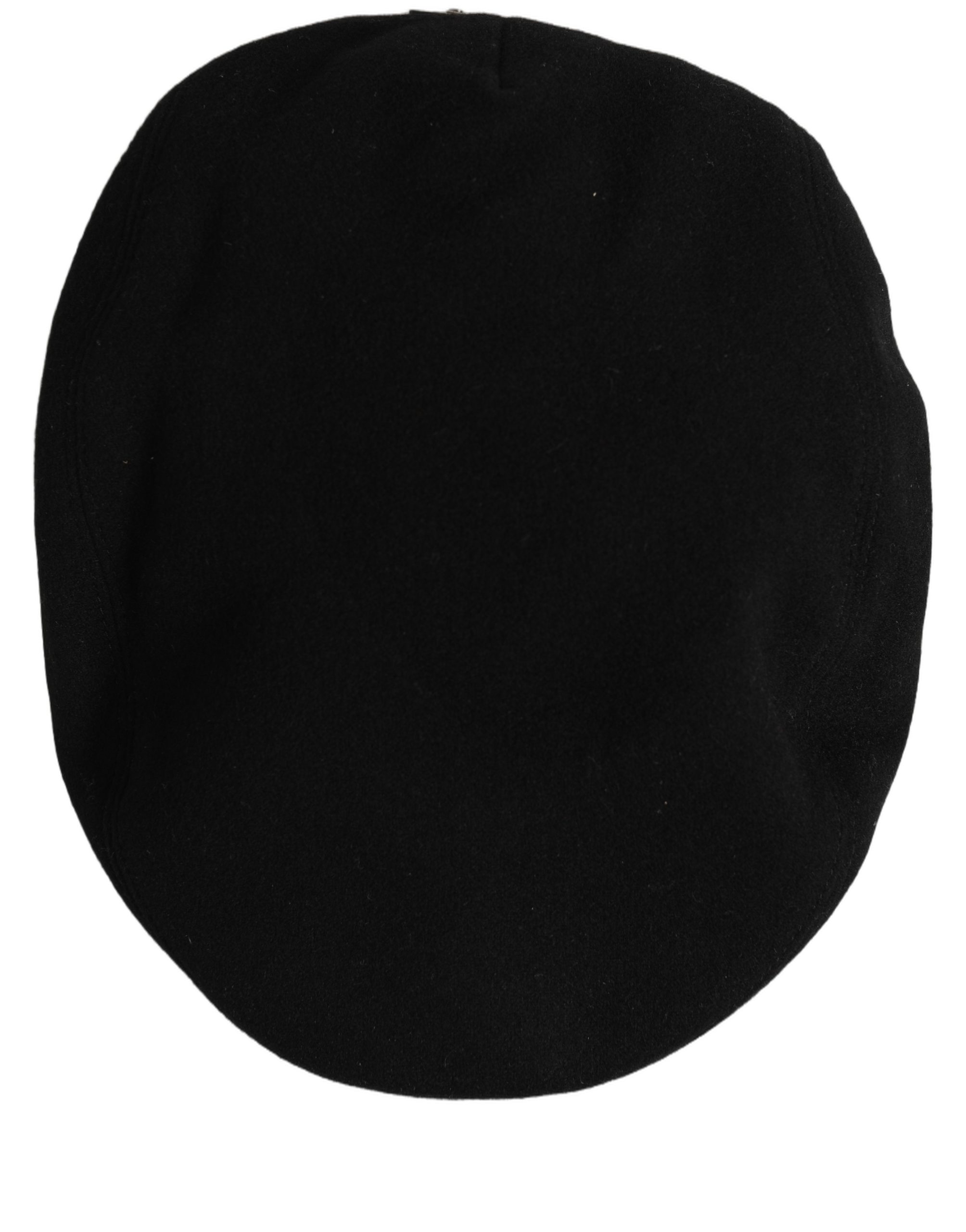 Dolce & Gabbana Men Black Wool Blend Flat Cloth Newsboy Cap Hat - Image 4