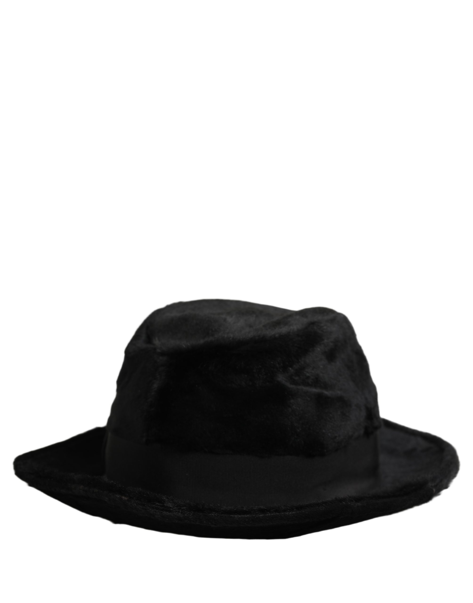 Dolce & Gabbana Men Black Classic Wide Brim Fedora Capello Hat - Image 2