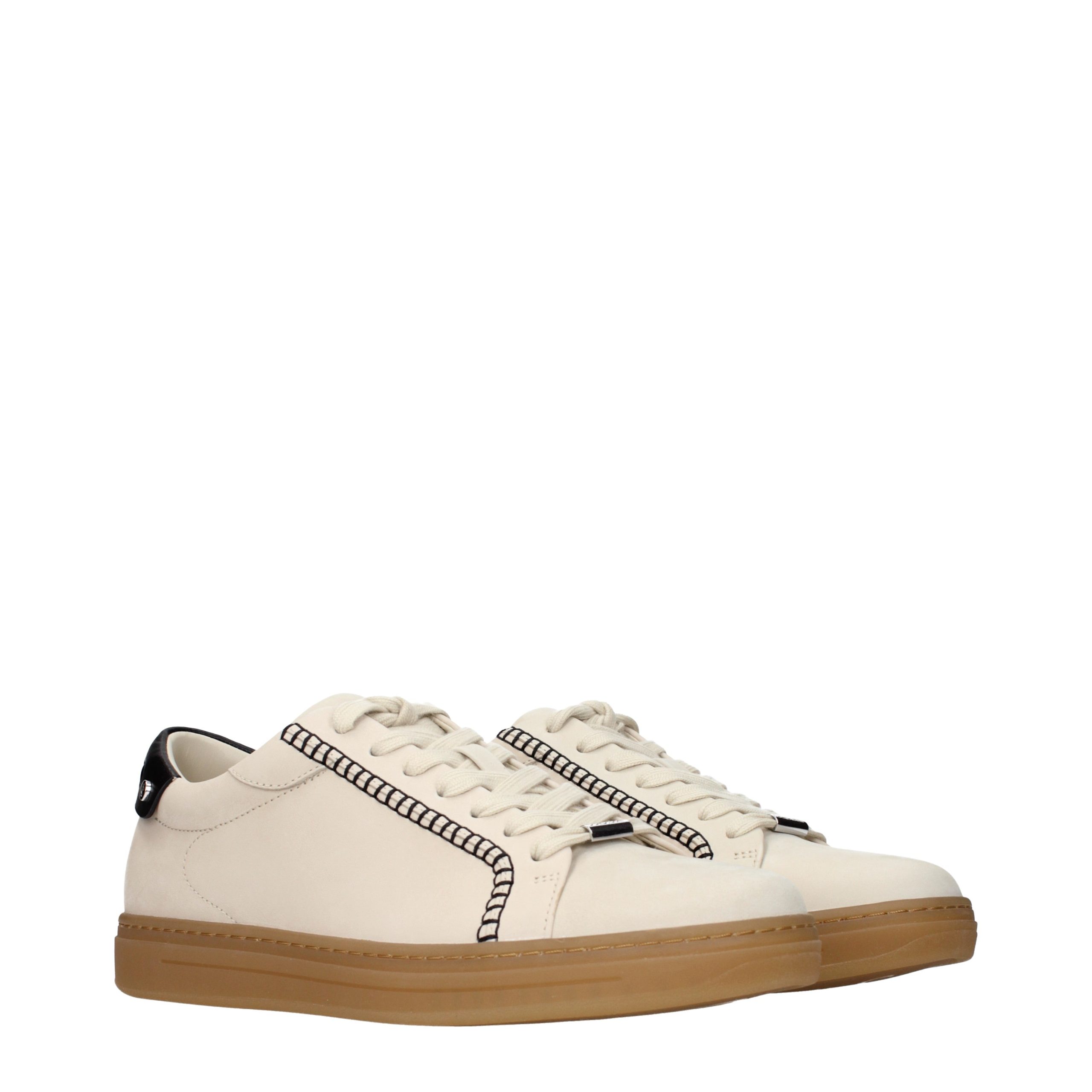 Jimmy Choo Beige Leather Sneakers - Image 2