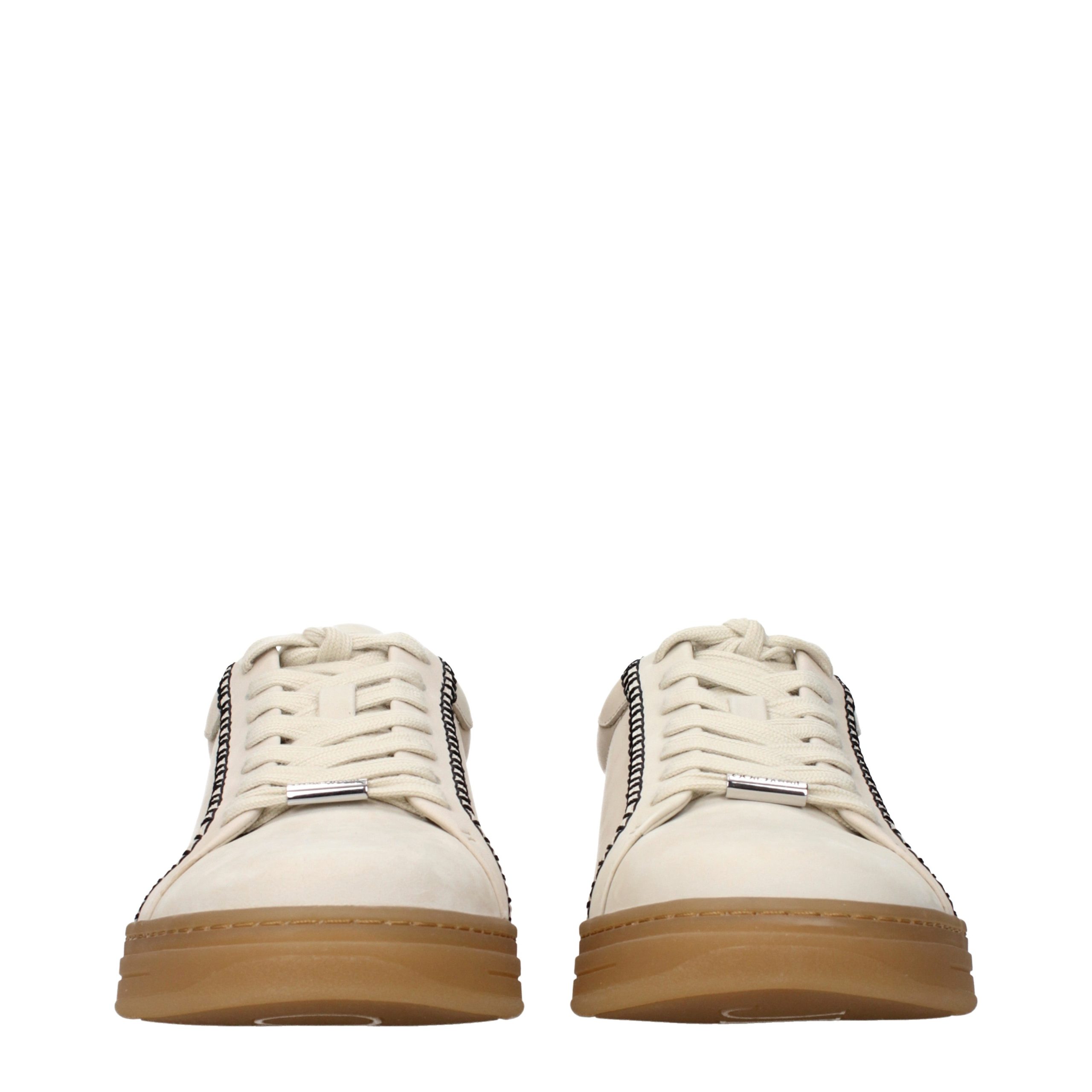 Jimmy Choo Beige Leather Sneakers - Image 3