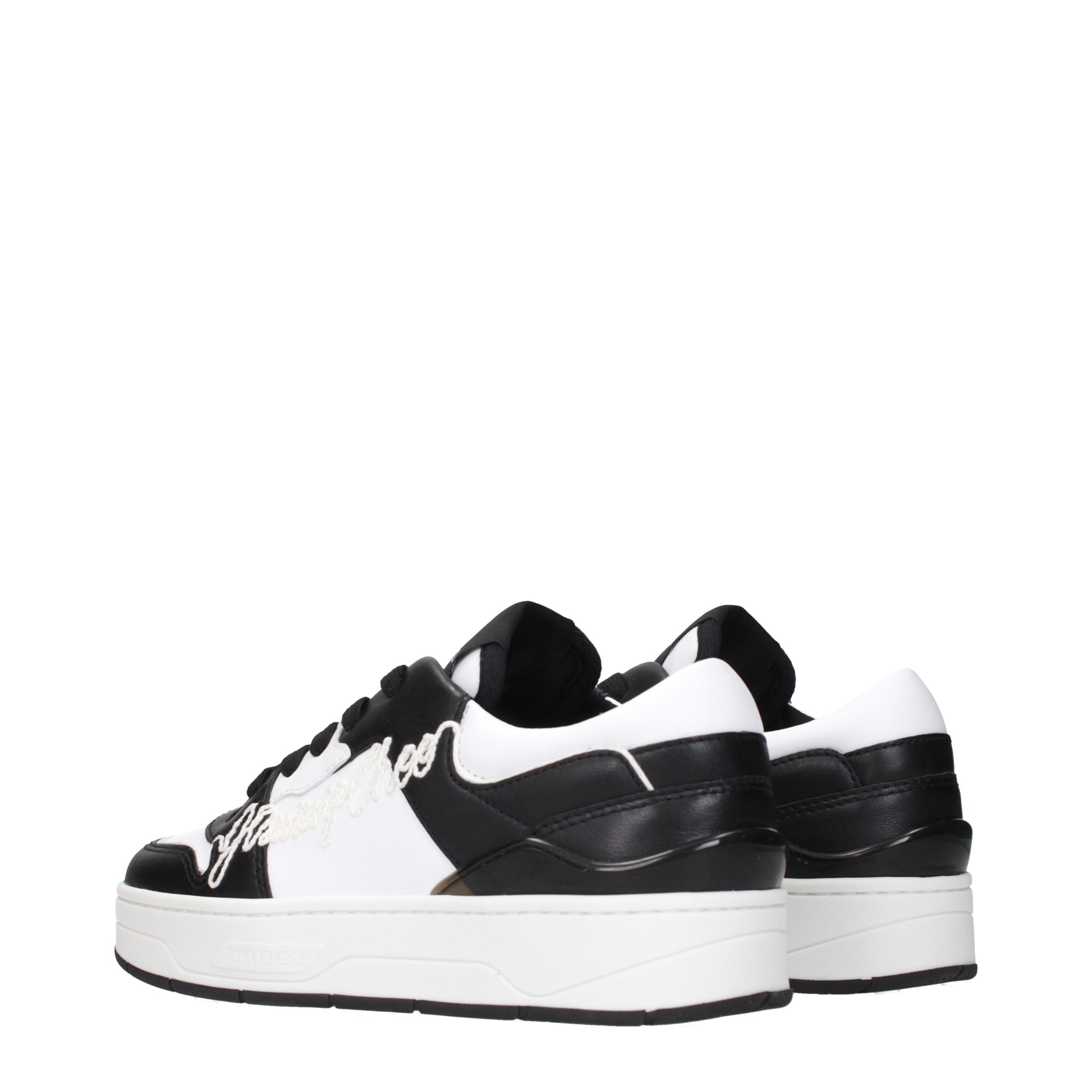 Jimmy Choo Black Leather Low Top Sneakers - Image 4
