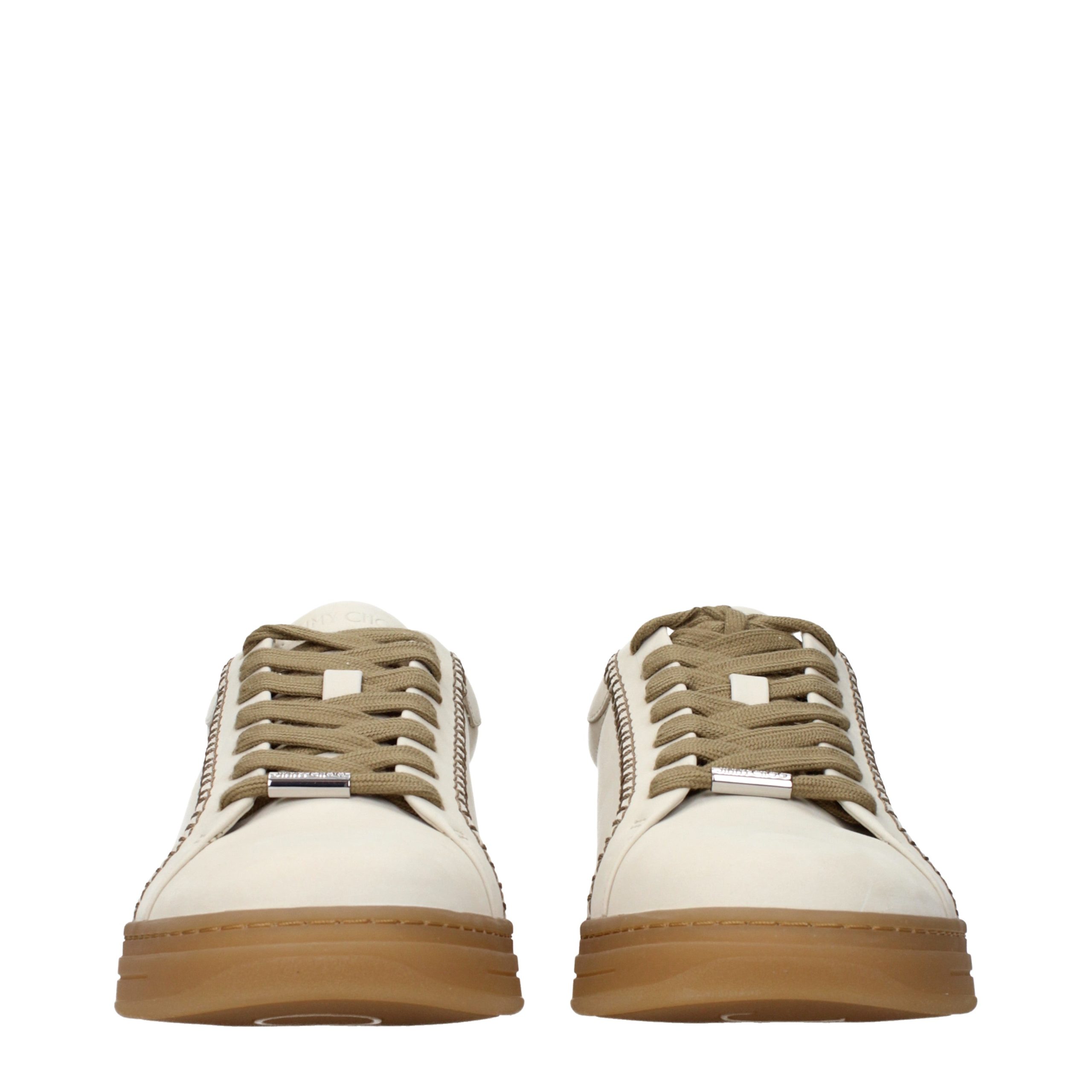 Jimmy Choo Beige Leather Sneakers - Image 3
