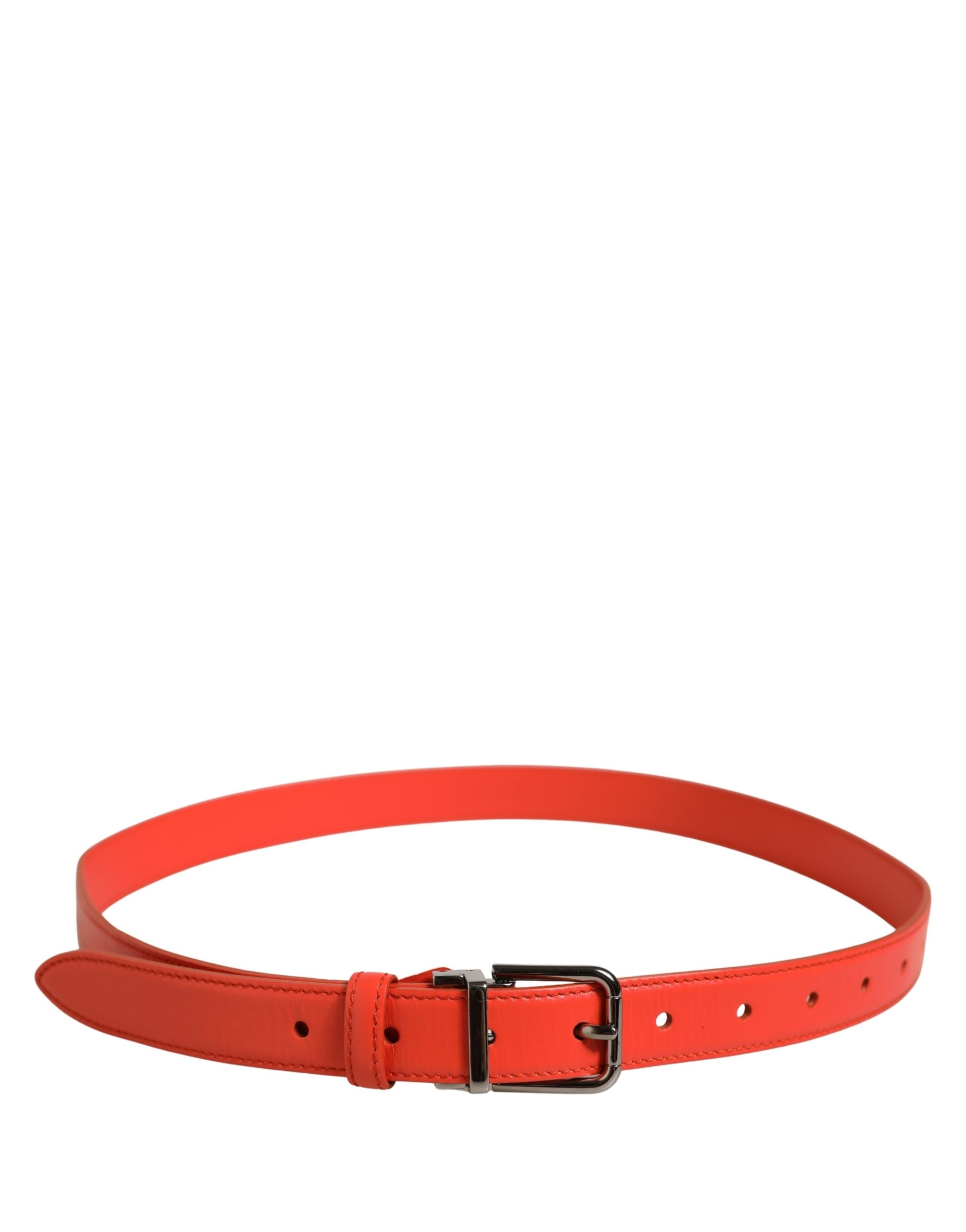 Dolce & Gabbana Red Leather Silver Metal Buckle Cintura Belt - Image 7