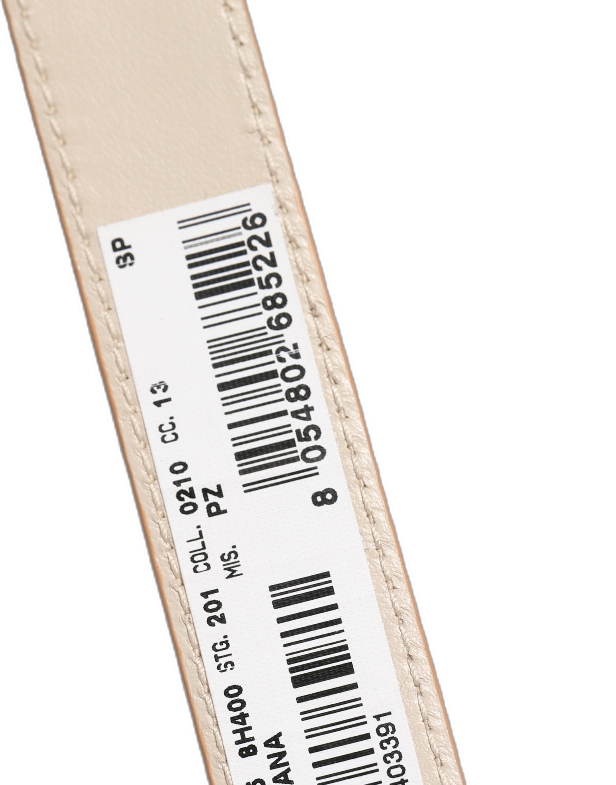 Dolce & Gabbana Beige Textured Leather Gold Buckle Belt Strap Bracelet - Image 5