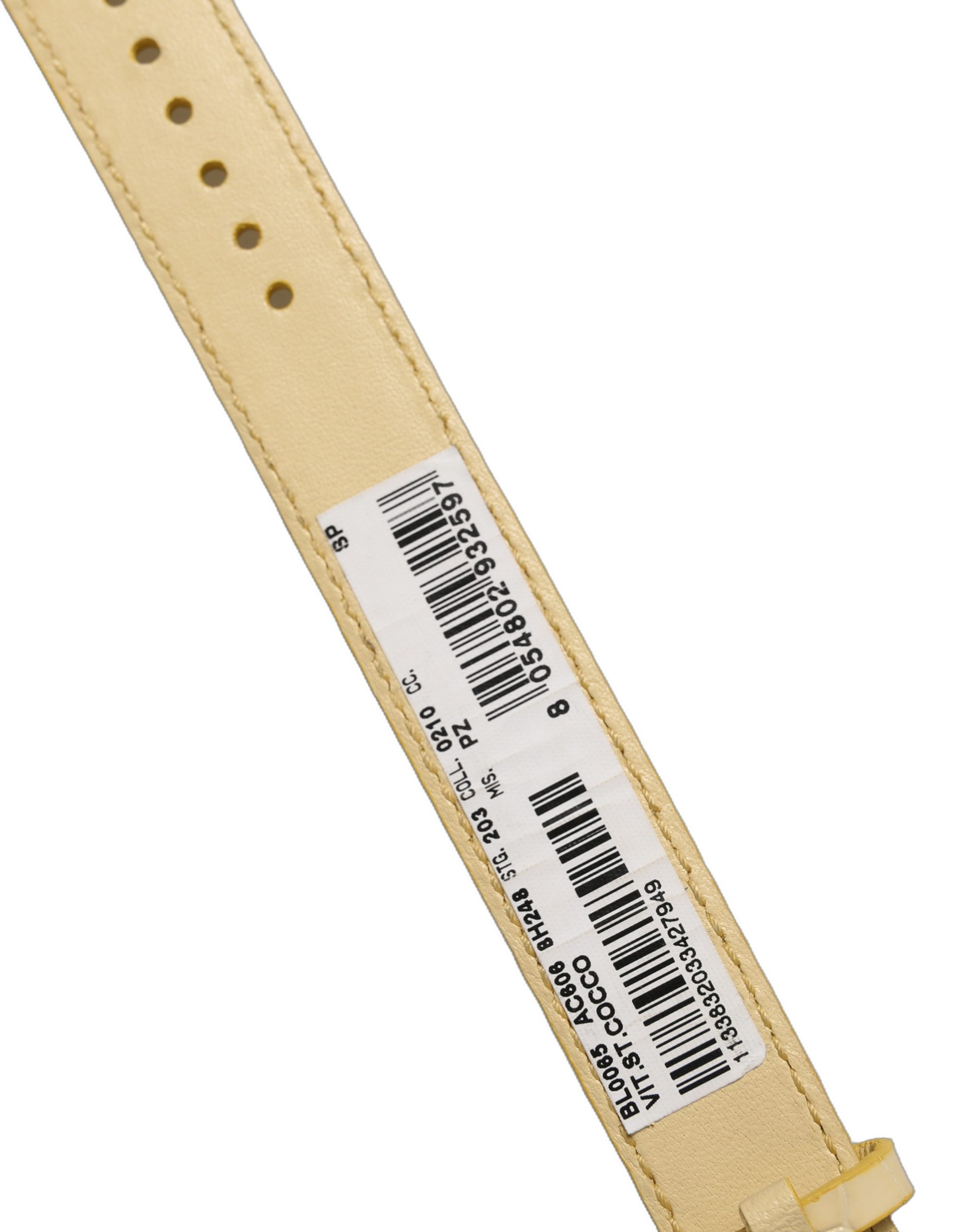 Dolce & Gabbana Beige Embossed Leather Gold Buckle Belt Strap Bracelet - Image 5