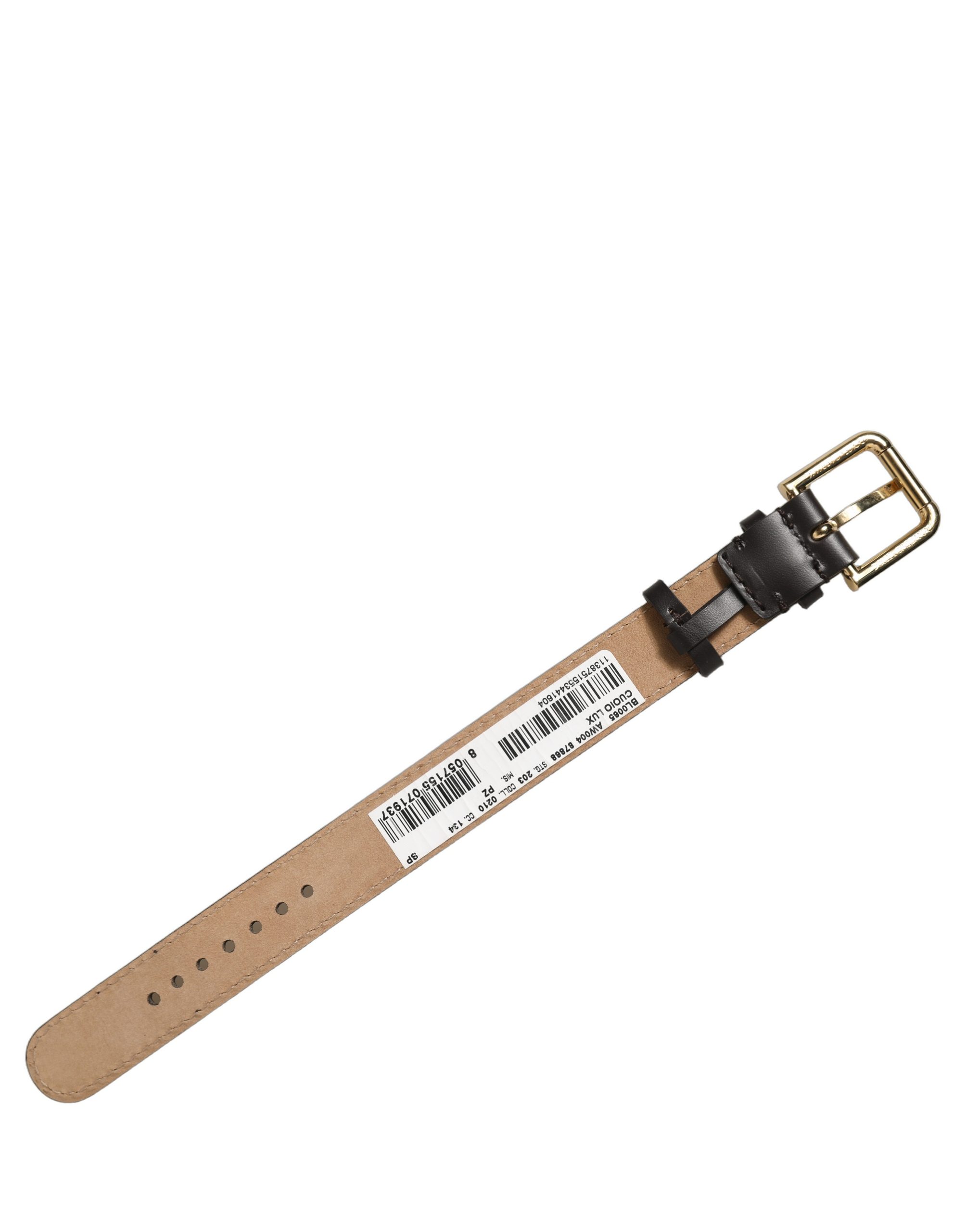 Dolce & Gabbana Black Calfskin Leather Gold Buckle Belt Strap Bracelet - Image 4