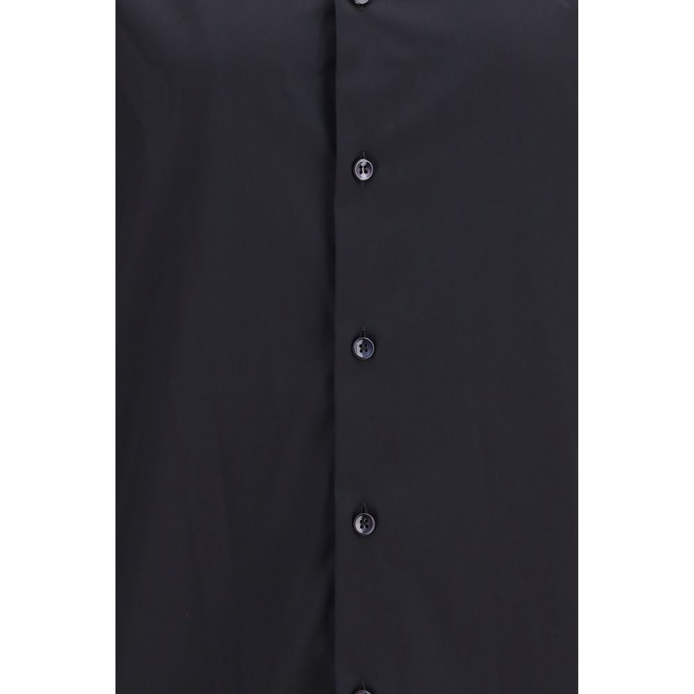 Giorgio Armani Black Cotton Dress Shirt - Image 3