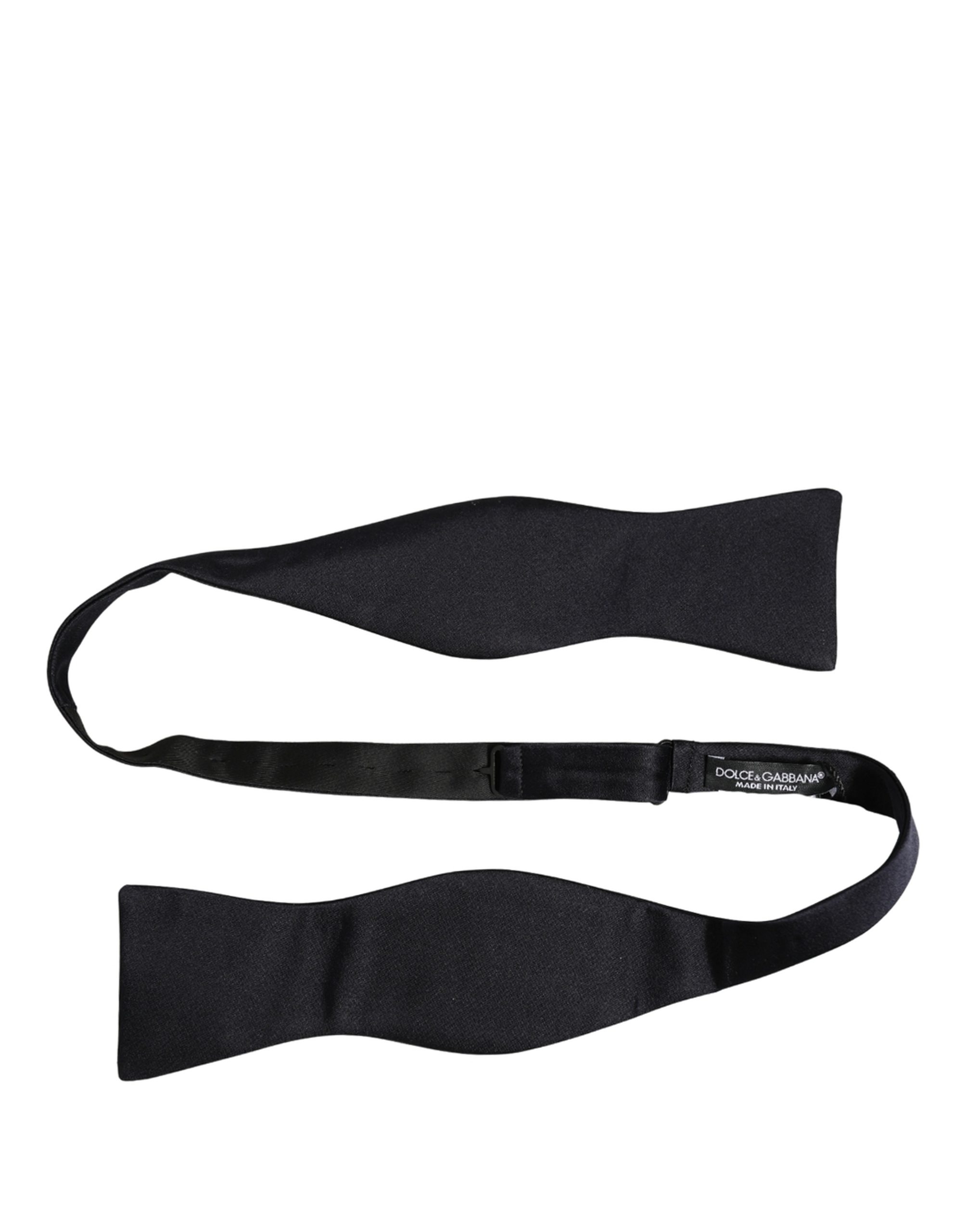 Dolce & Gabbana Men Dark Blue 100% Silk Adjustable Neck Papillon Bow Tie - Image 2